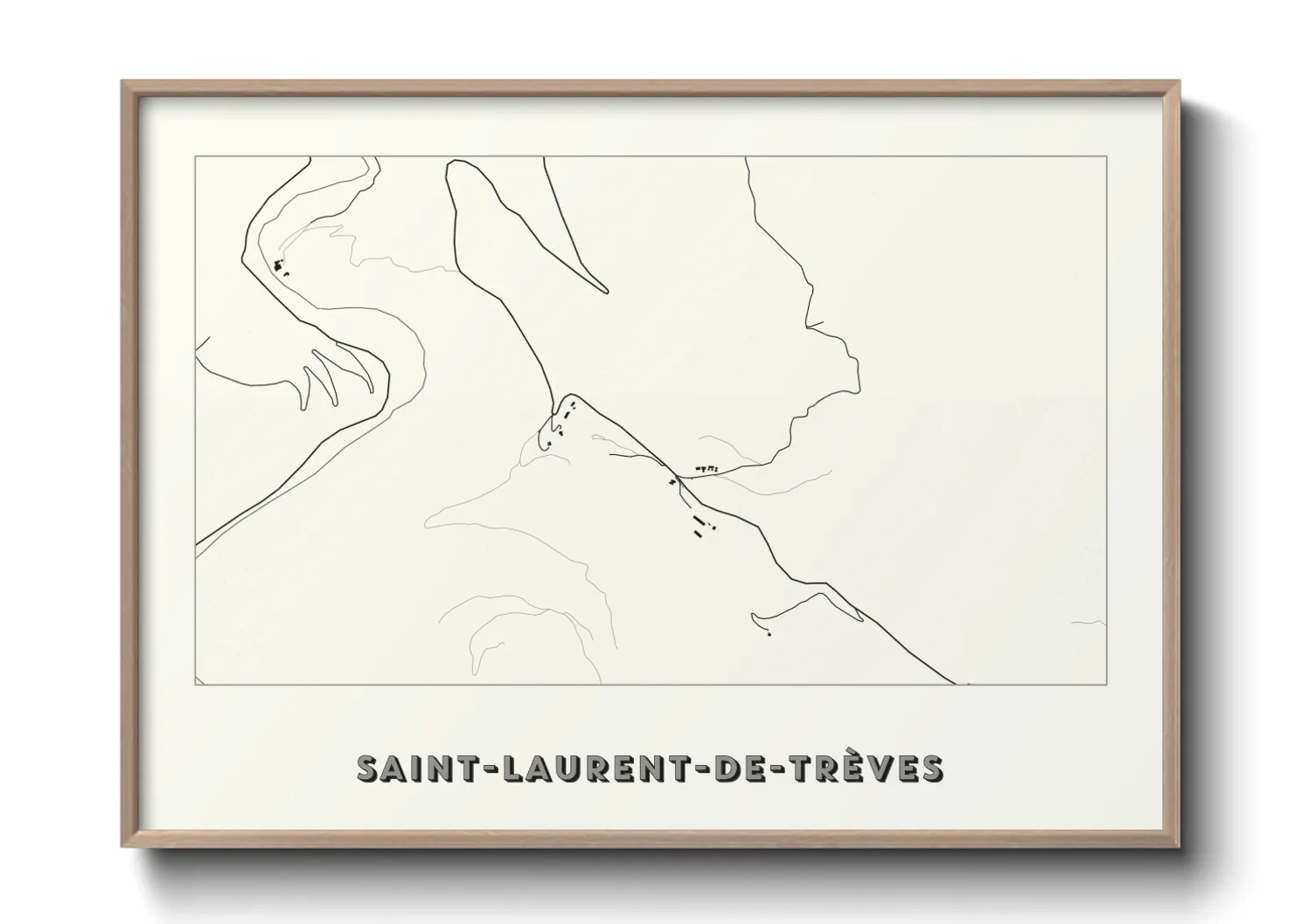 Une affiche de carte sur Saint-Laurent-de-Trèves