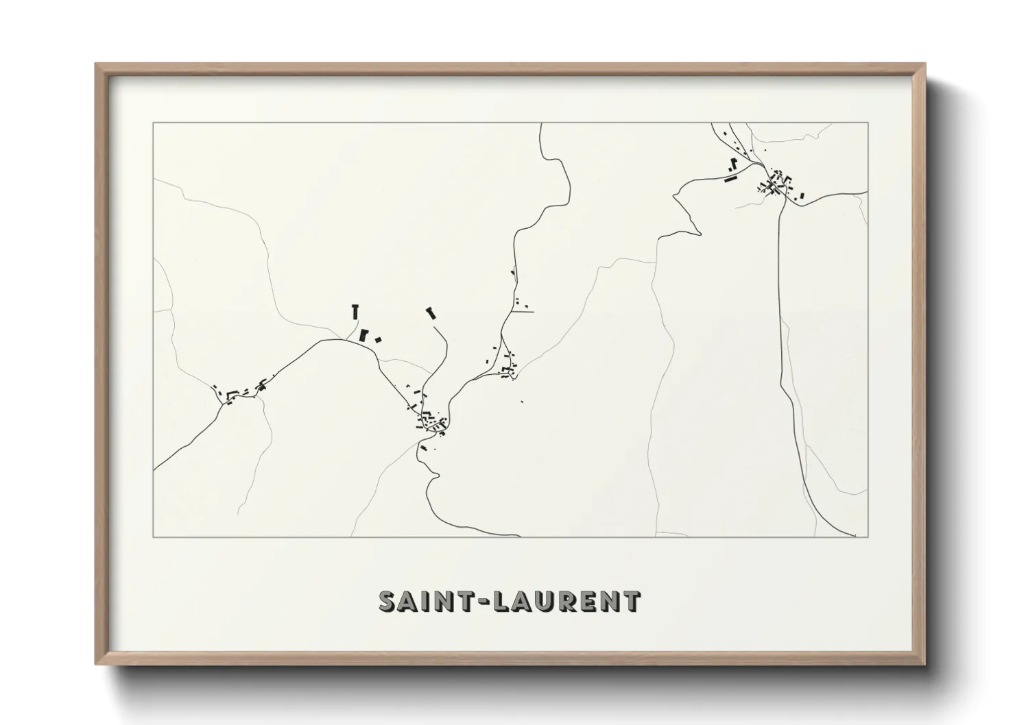 Une affiche de carte sur Saint-Laurent