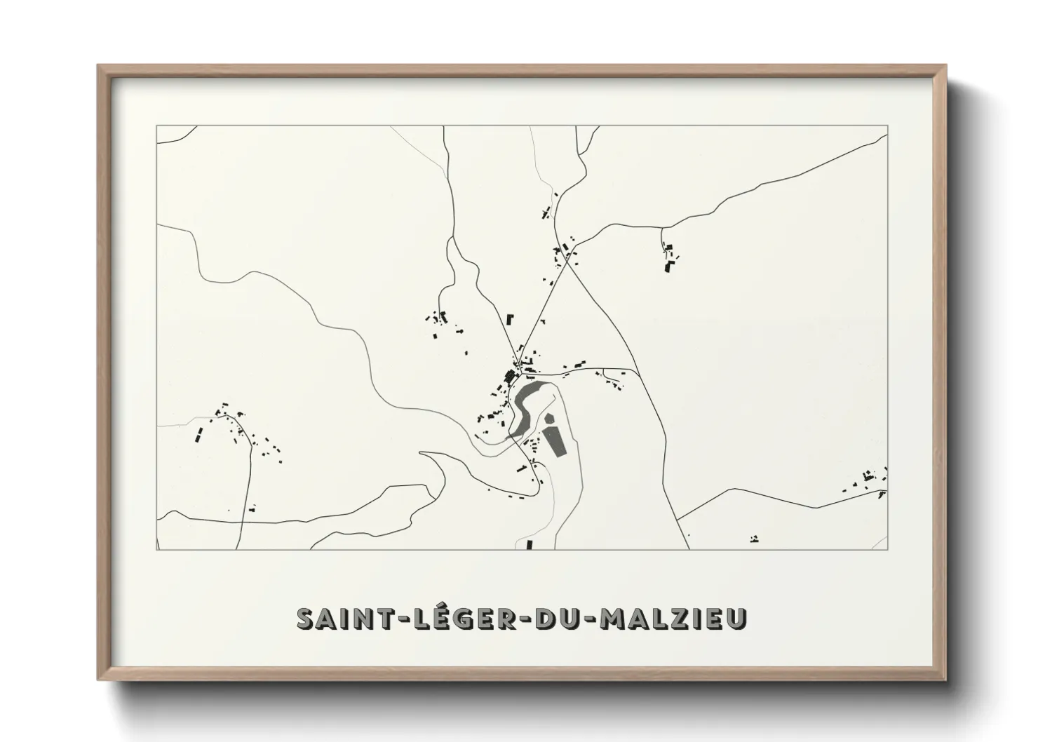 Une affiche de carte sur Saint-Léger-du-Malzieu