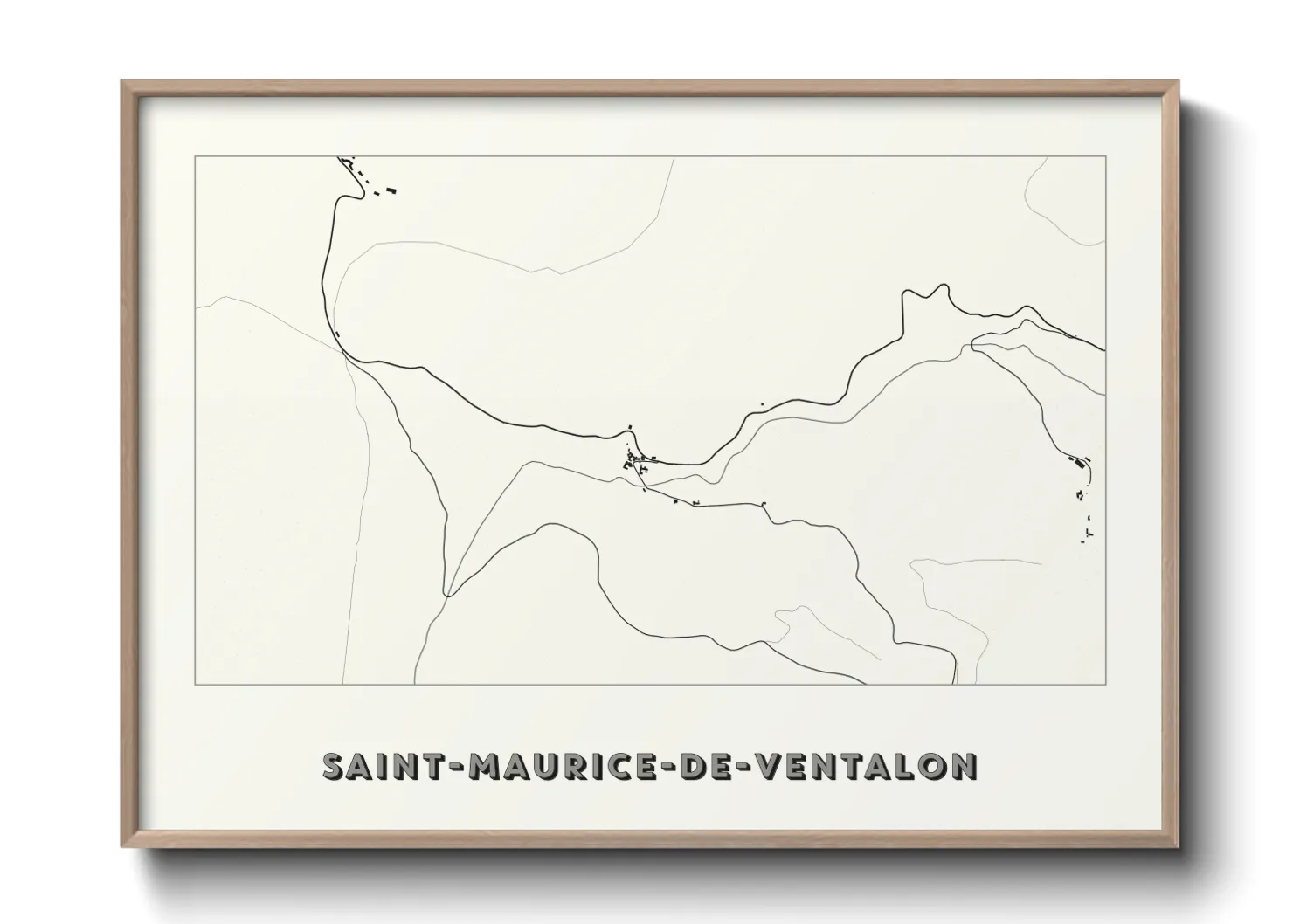 Une affiche de carte sur Saint-Maurice-de-Ventalon