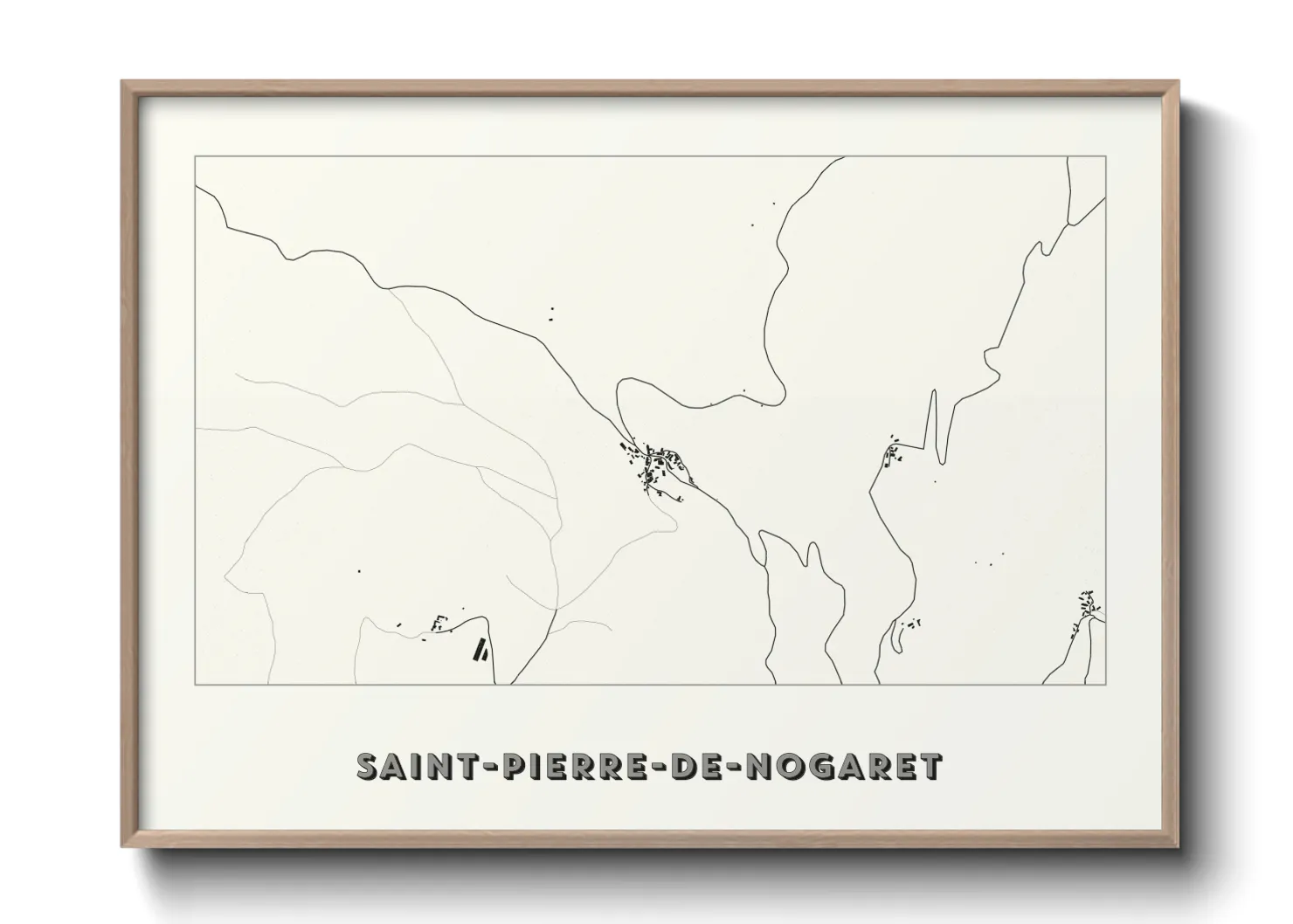 Une affiche de carte sur Saint-Pierre-de-Nogaret