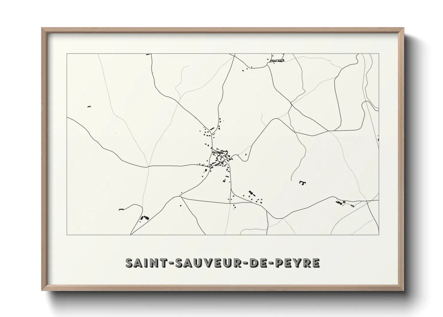 Une affiche de carte sur Saint-Sauveur-de-Peyre