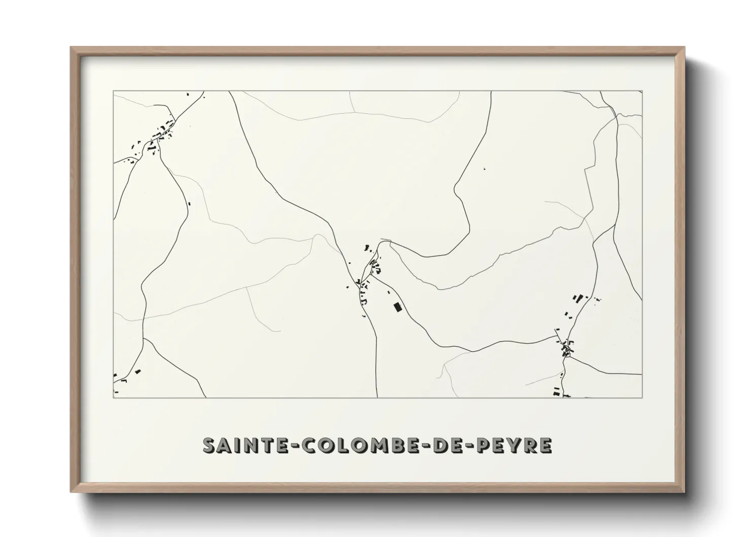 Une affiche de carte sur Sainte-Colombe-de-Peyre