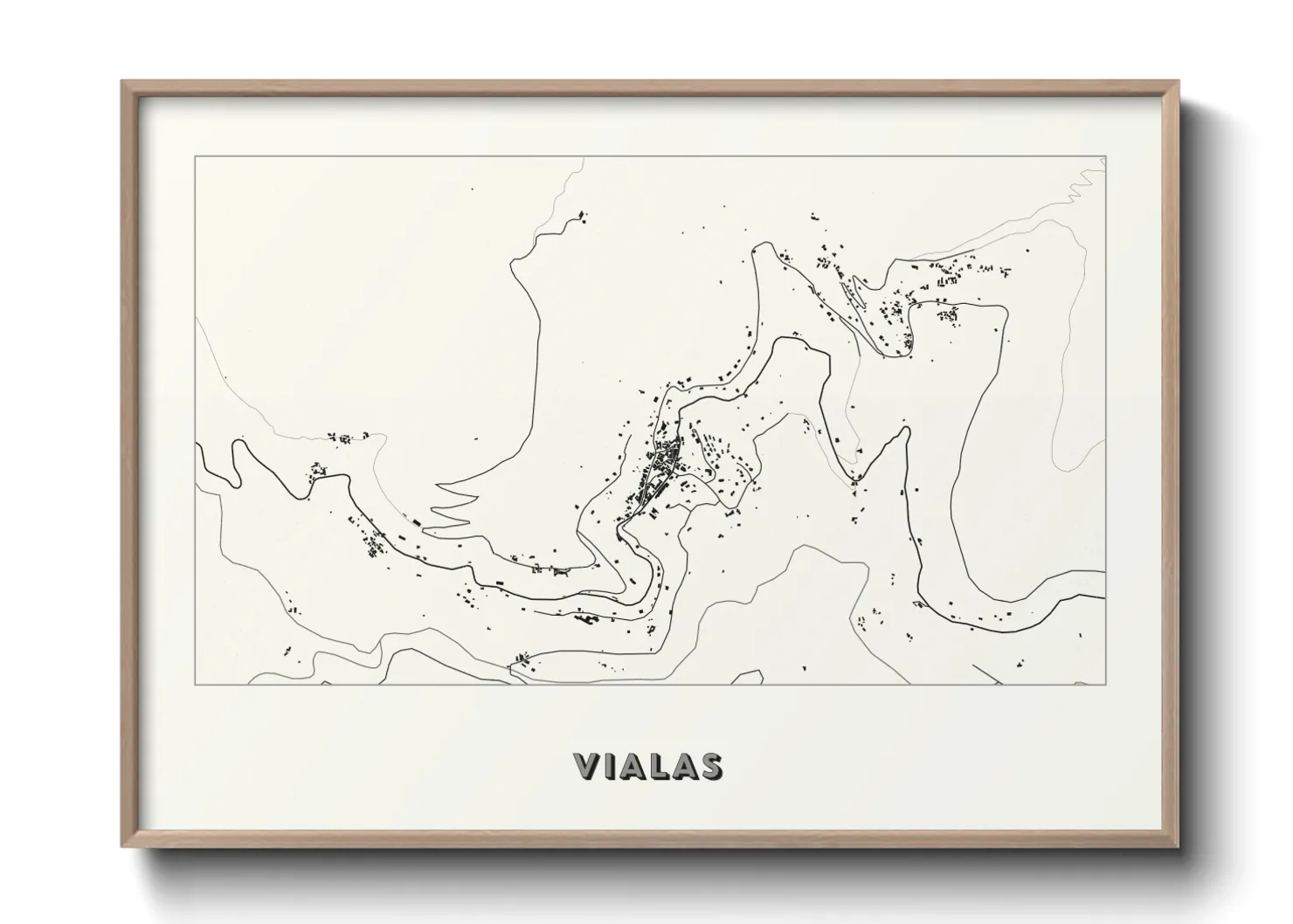 Une affiche de carte sur Vialas