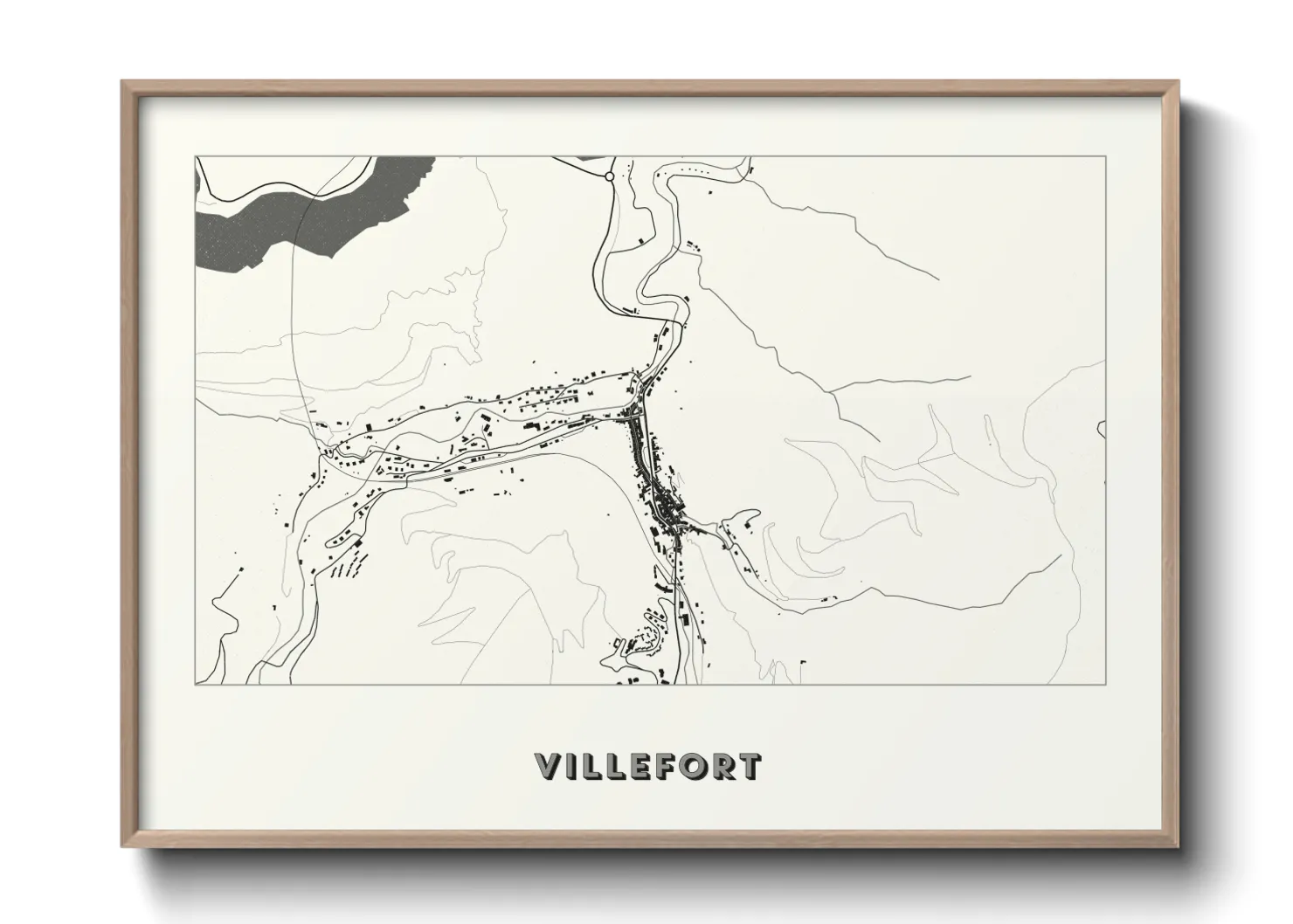 Une affiche de carte sur Villefort