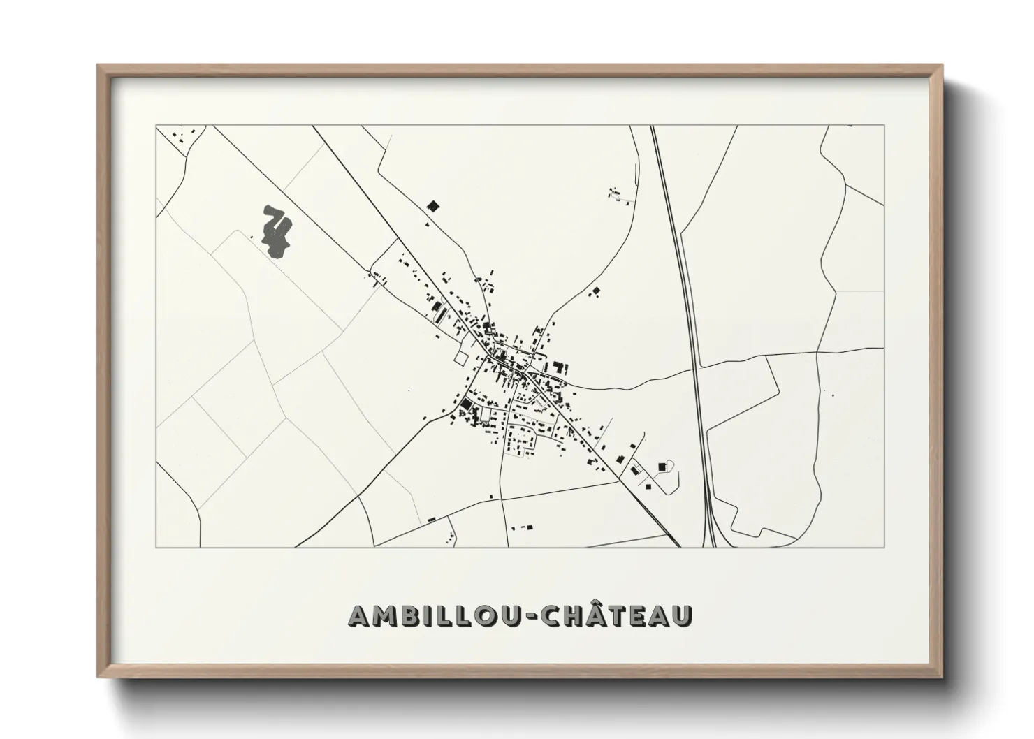 Une affiche de carte sur Ambillou-Château