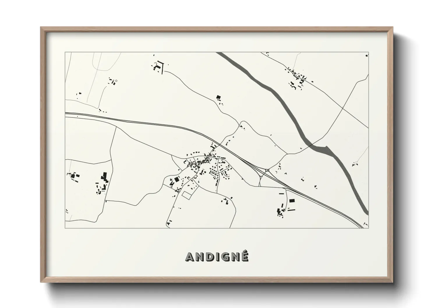 Une affiche de carte sur Andigné