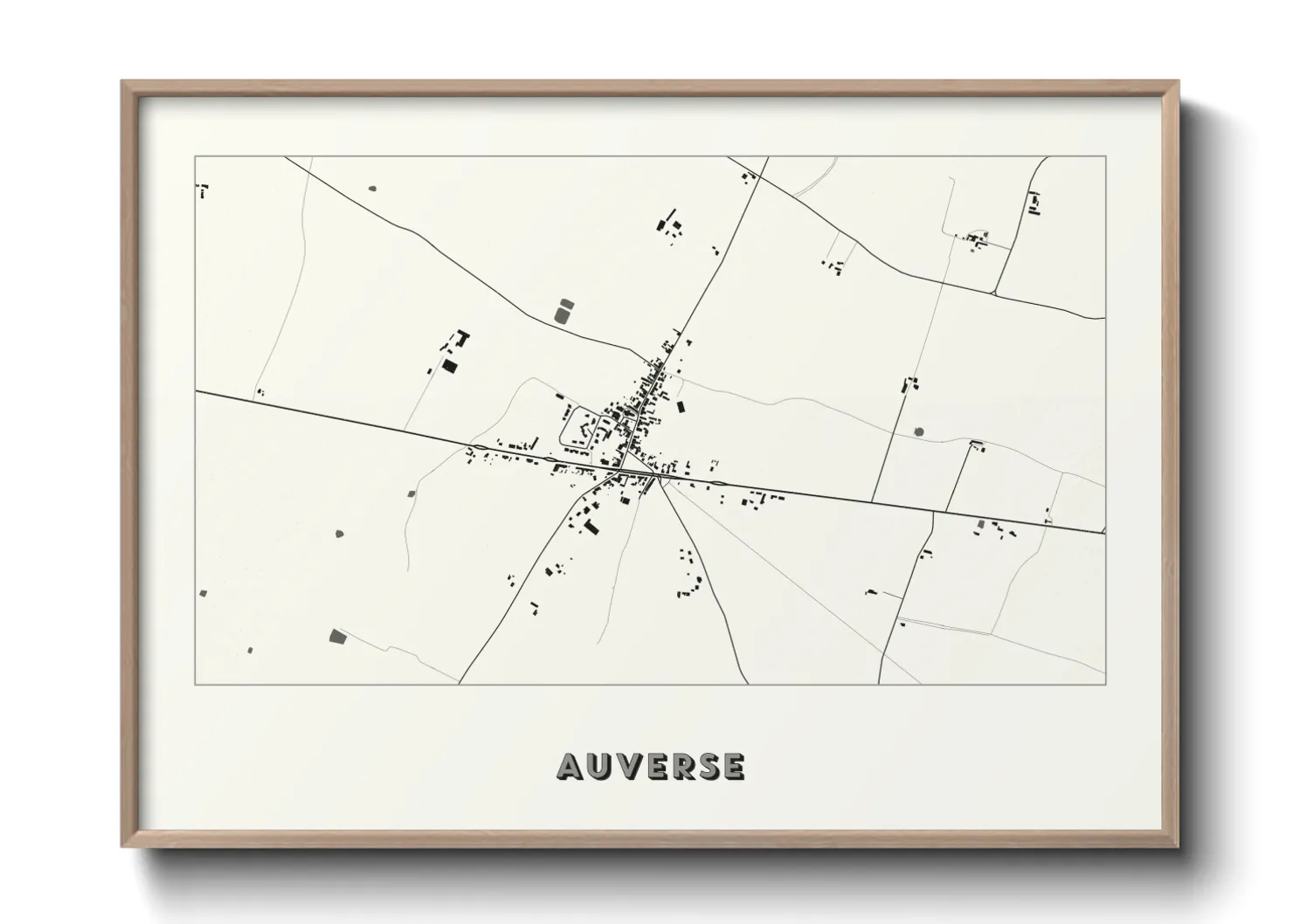 Une affiche de carte sur Auverse