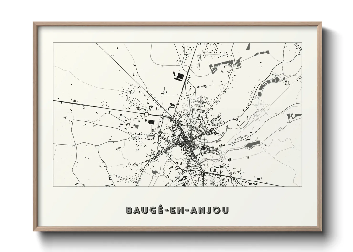 Une affiche de carte sur Baugé-en-Anjou