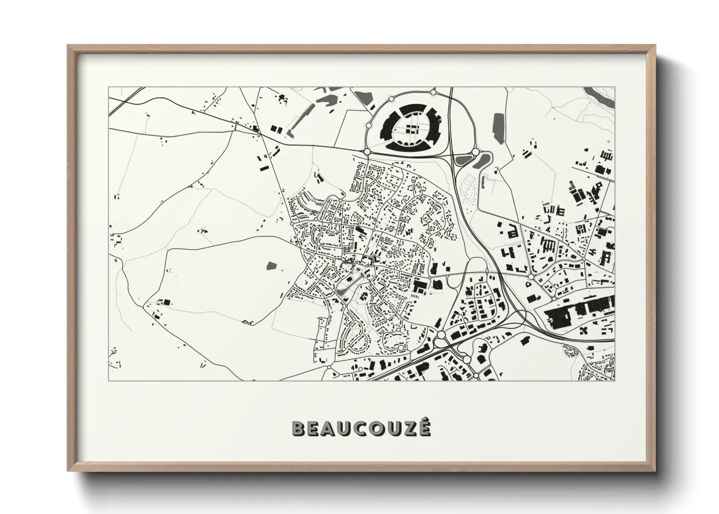 Une affiche de carte sur Beaucouzé