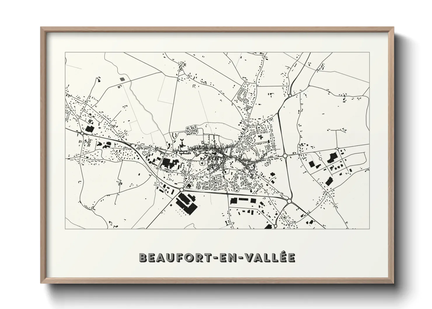 Une affiche de carte sur Beaufort-en-Vallée