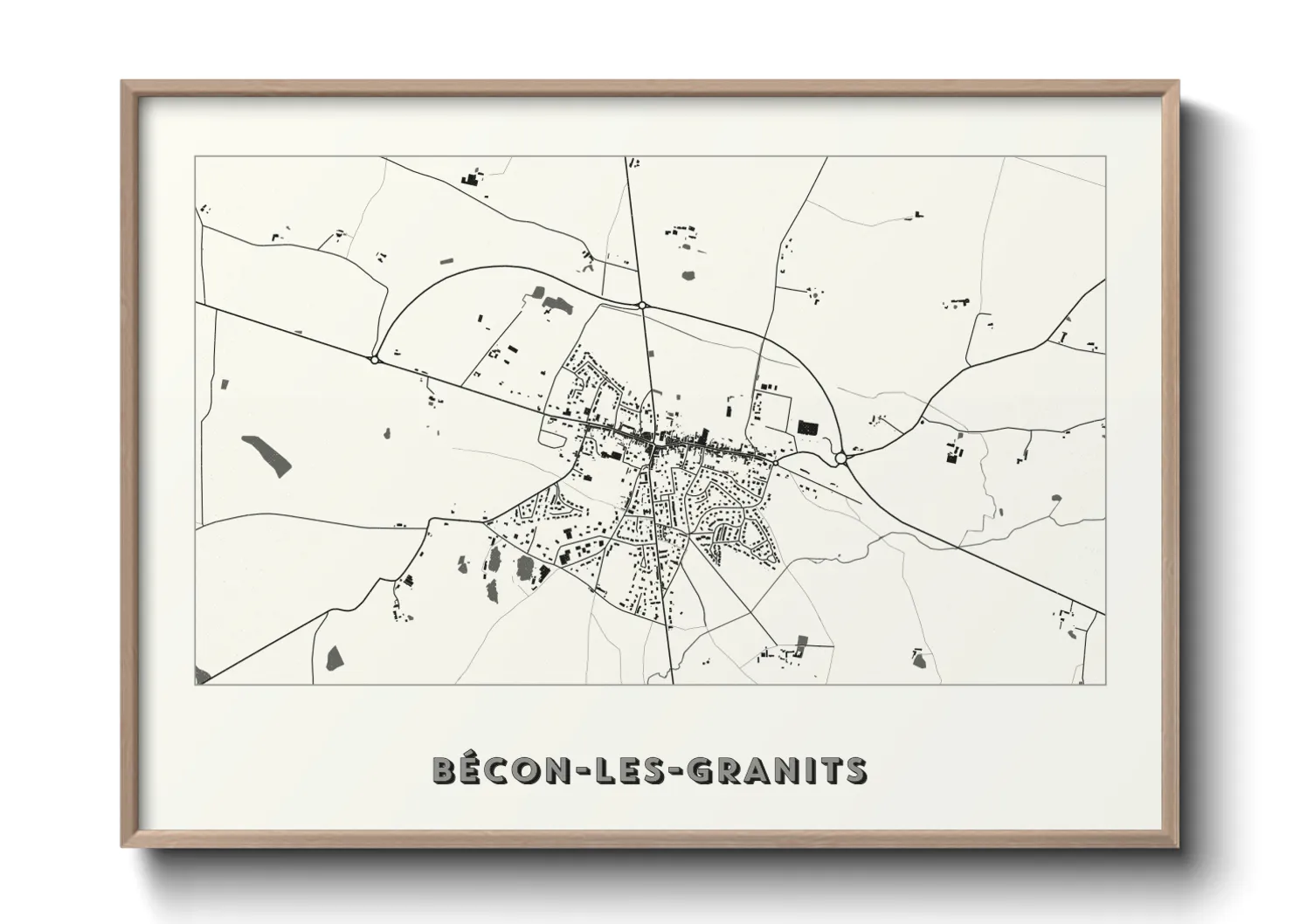 Une affiche de carte sur Bécon-les-Granits