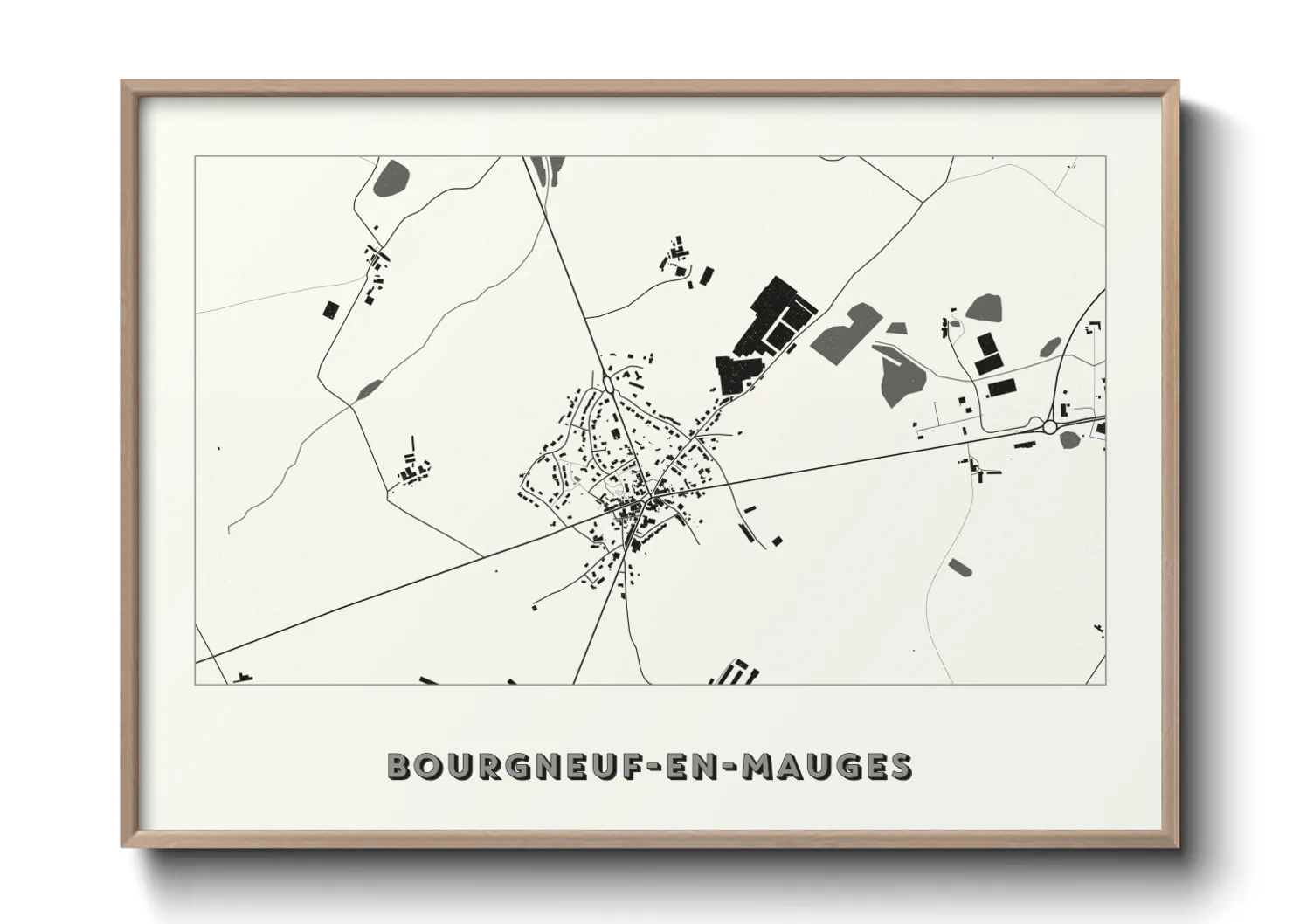 Une affiche de carte sur Bourgneuf-en-Mauges