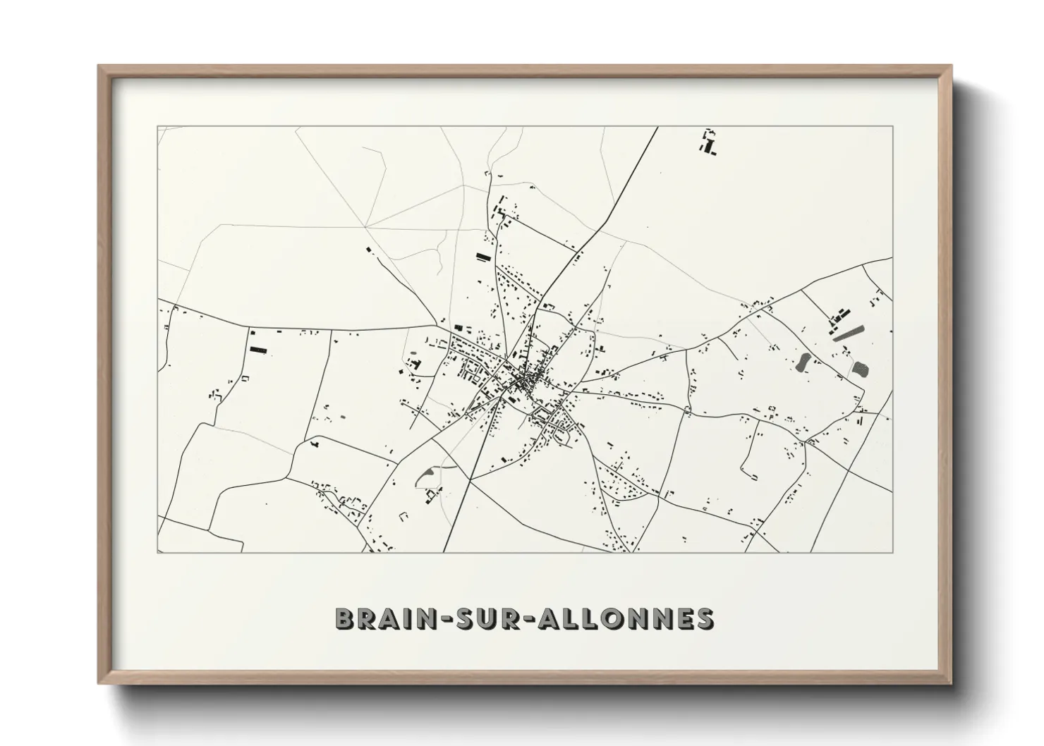 Une affiche de carte sur Brain-sur-Allonnes