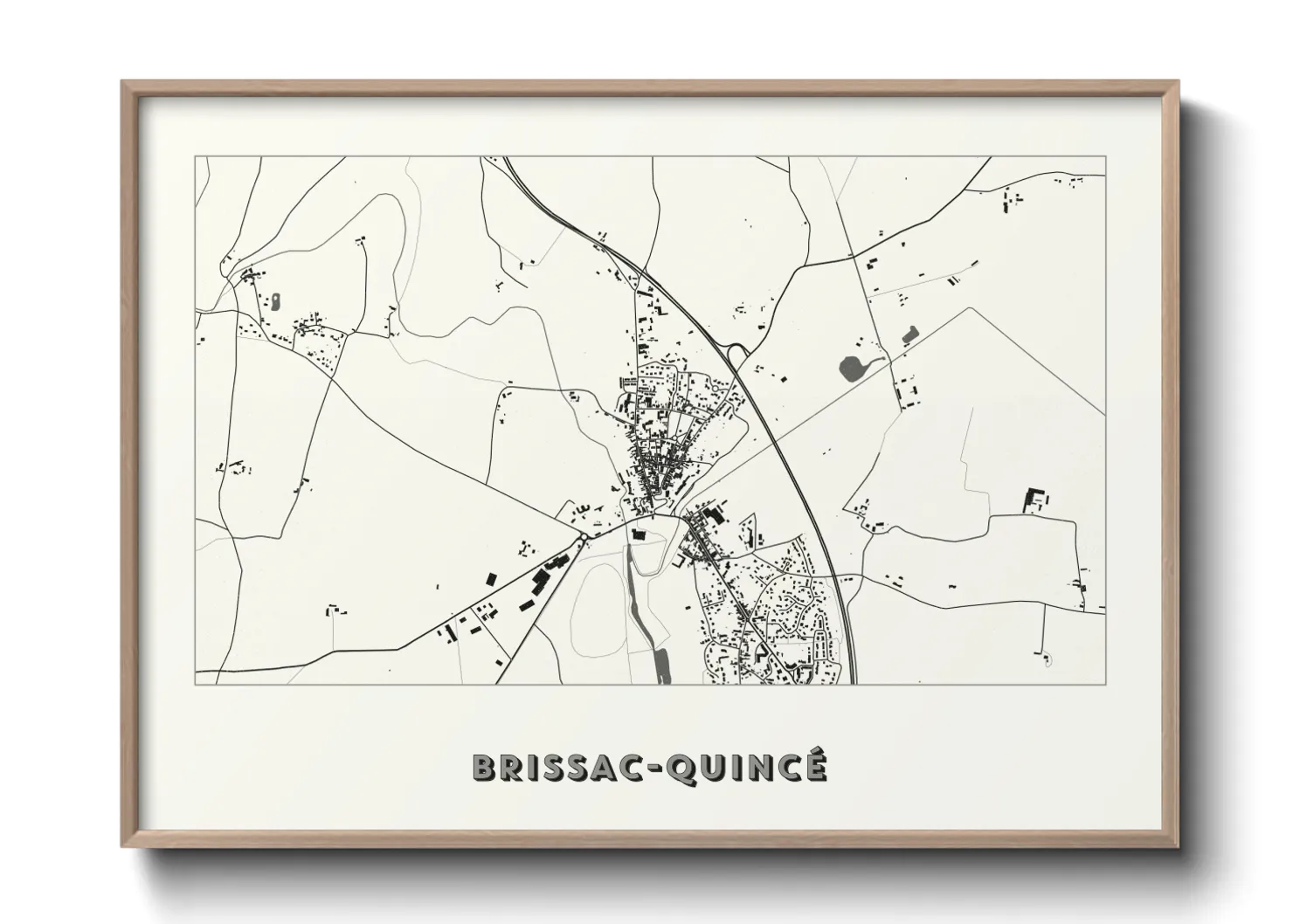 Une affiche de carte sur Brissac-Quincé
