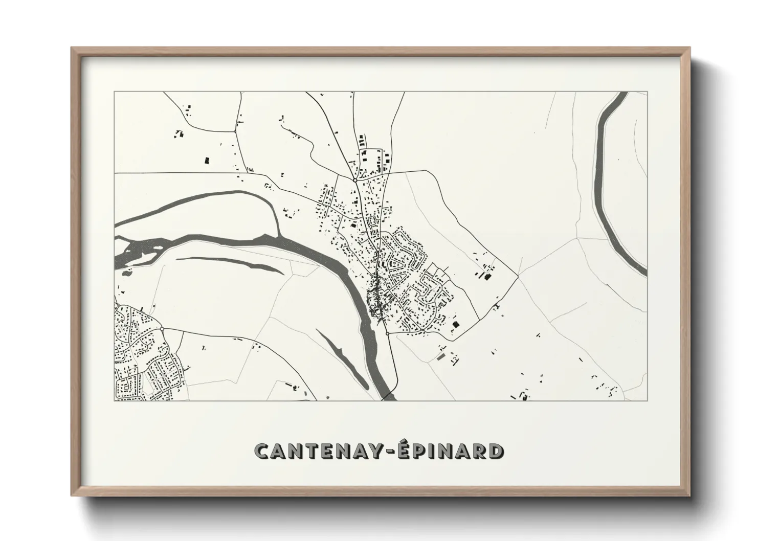 Une affiche de carte sur Cantenay-Épinard
