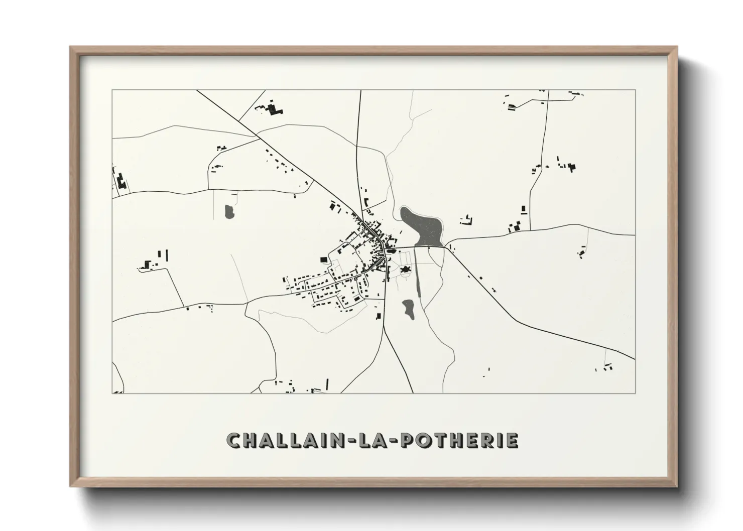 Une affiche de carte sur Challain-la-Potherie