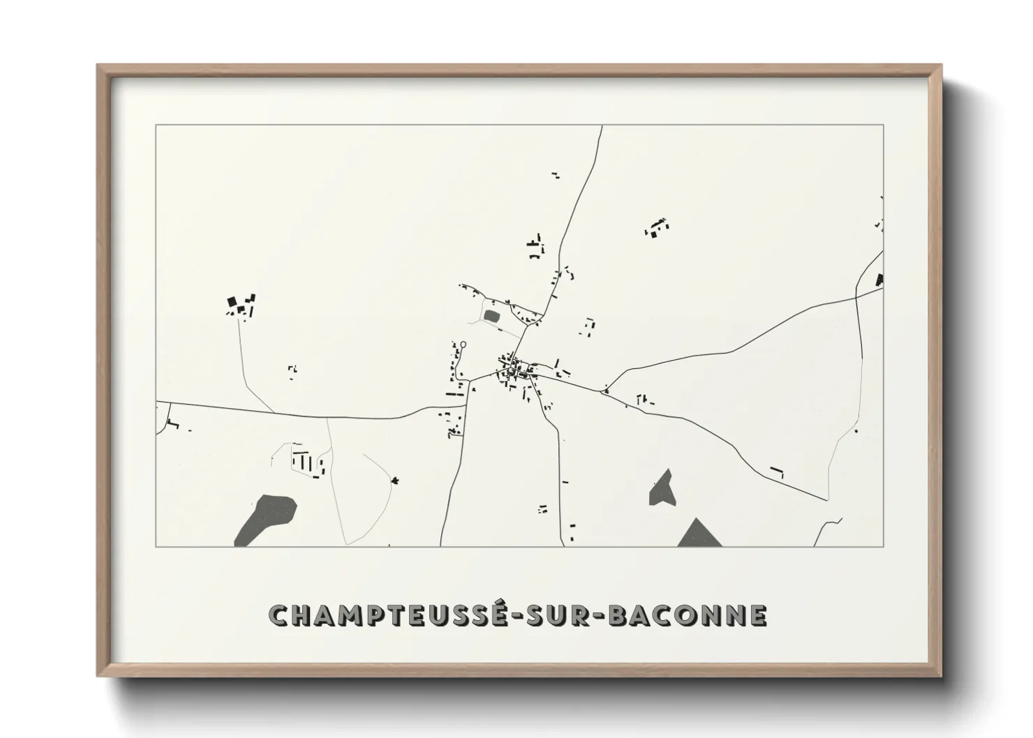 Une affiche de carte sur Champteussé-sur-Baconne
