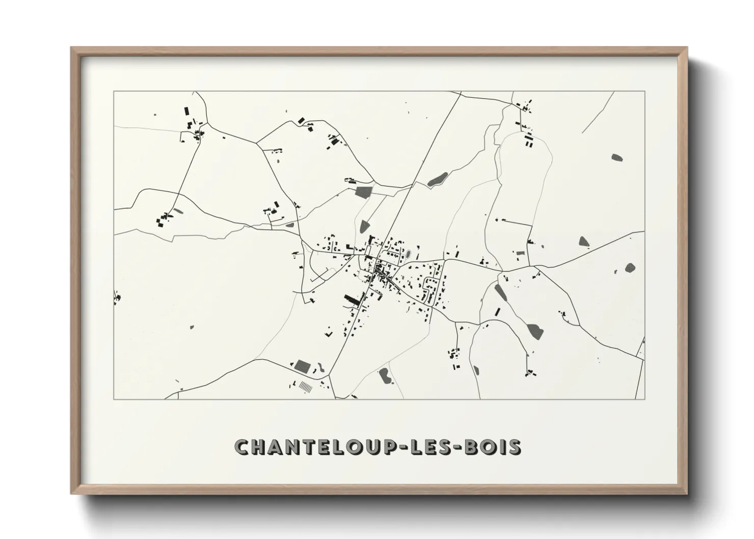 Une affiche de carte sur Chanteloup-les-Bois