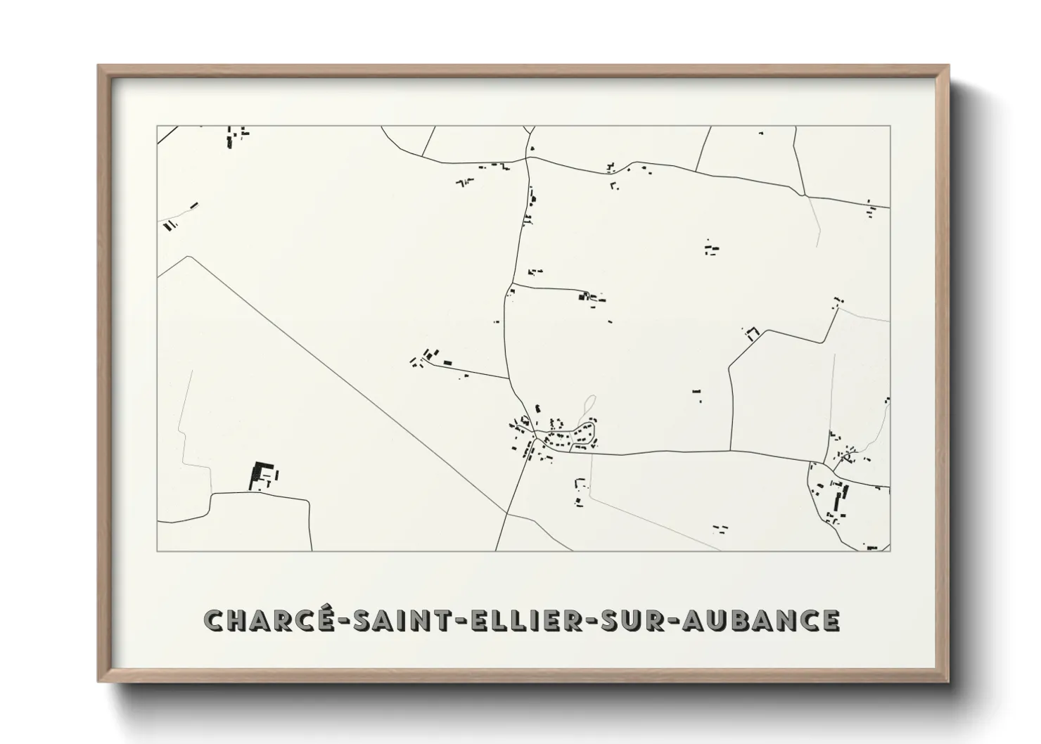 Une affiche de carte sur Charcé-Saint-Ellier-sur-Aubance