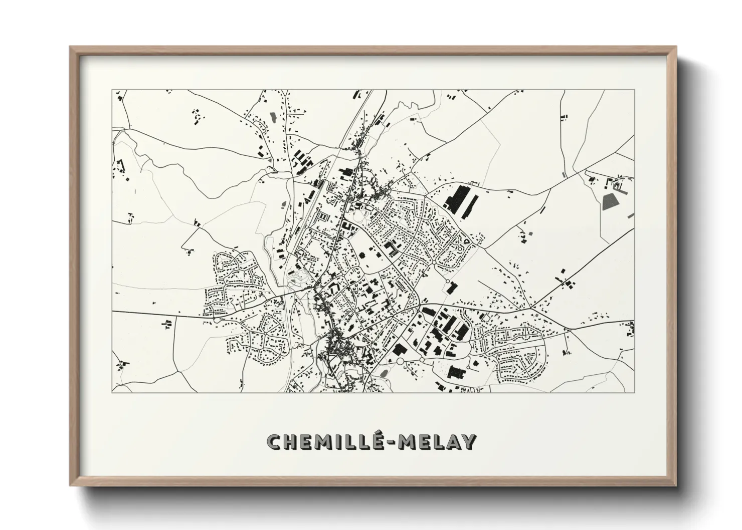 Une affiche de carte sur Chemillé-Melay