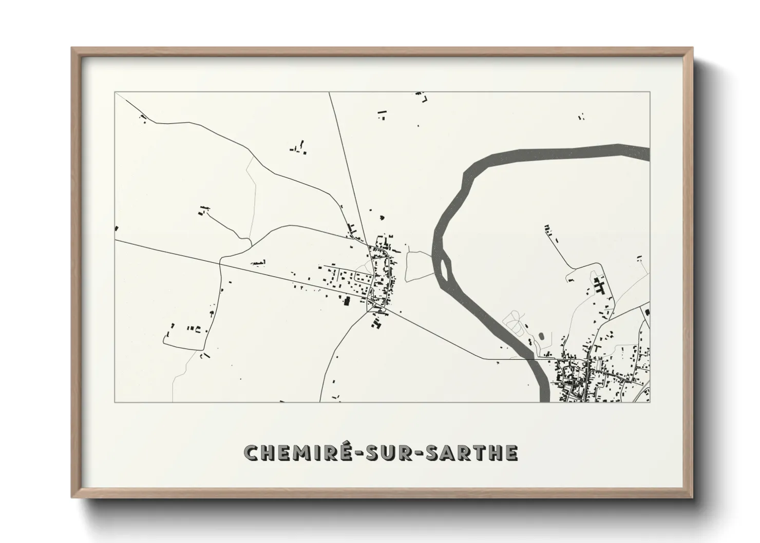 Une affiche de carte sur Chemiré-sur-Sarthe