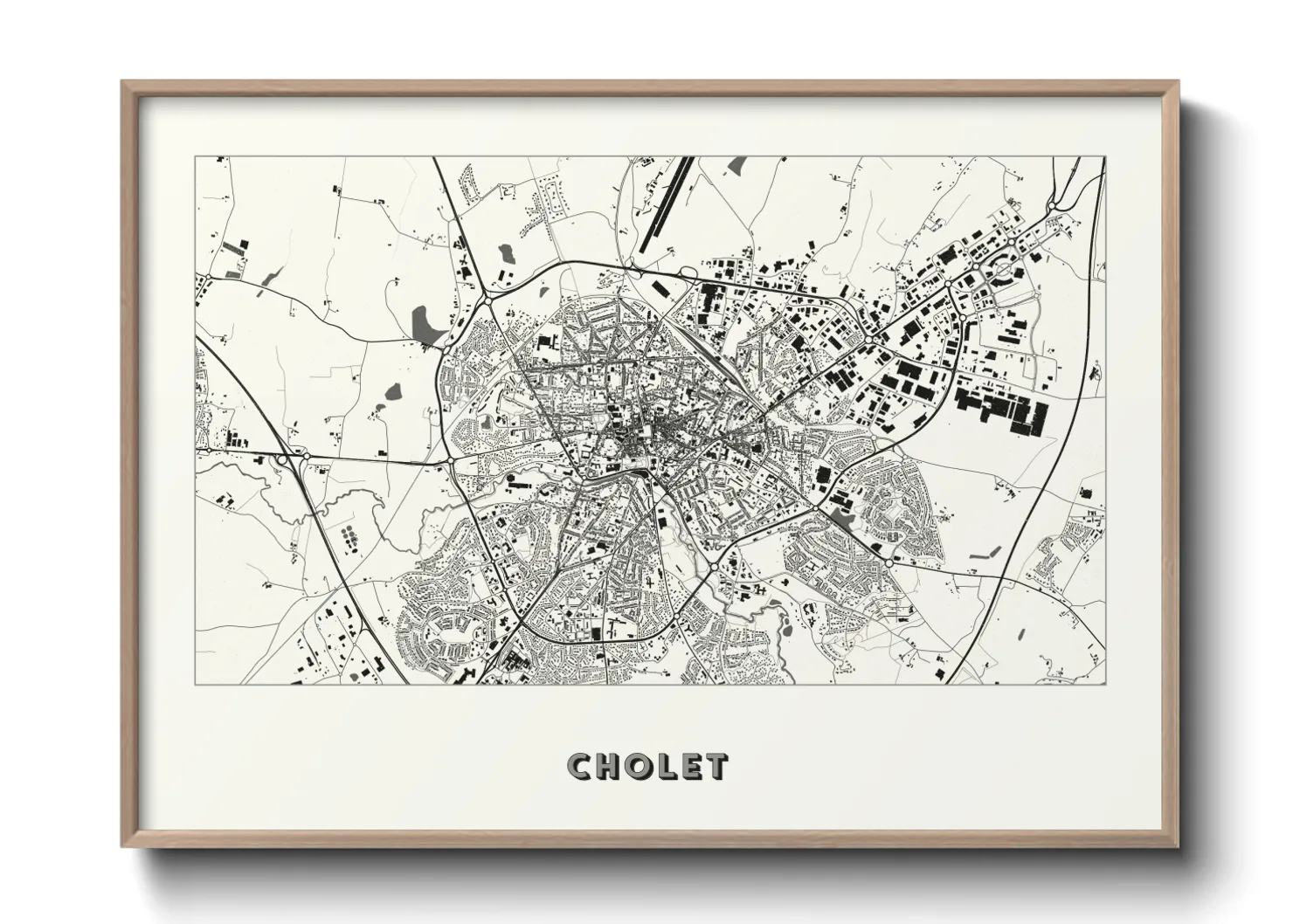 Une affiche de carte sur Cholet