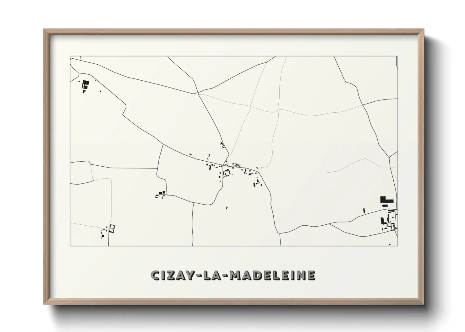 Une affiche de carte sur Cizay-la-Madeleine