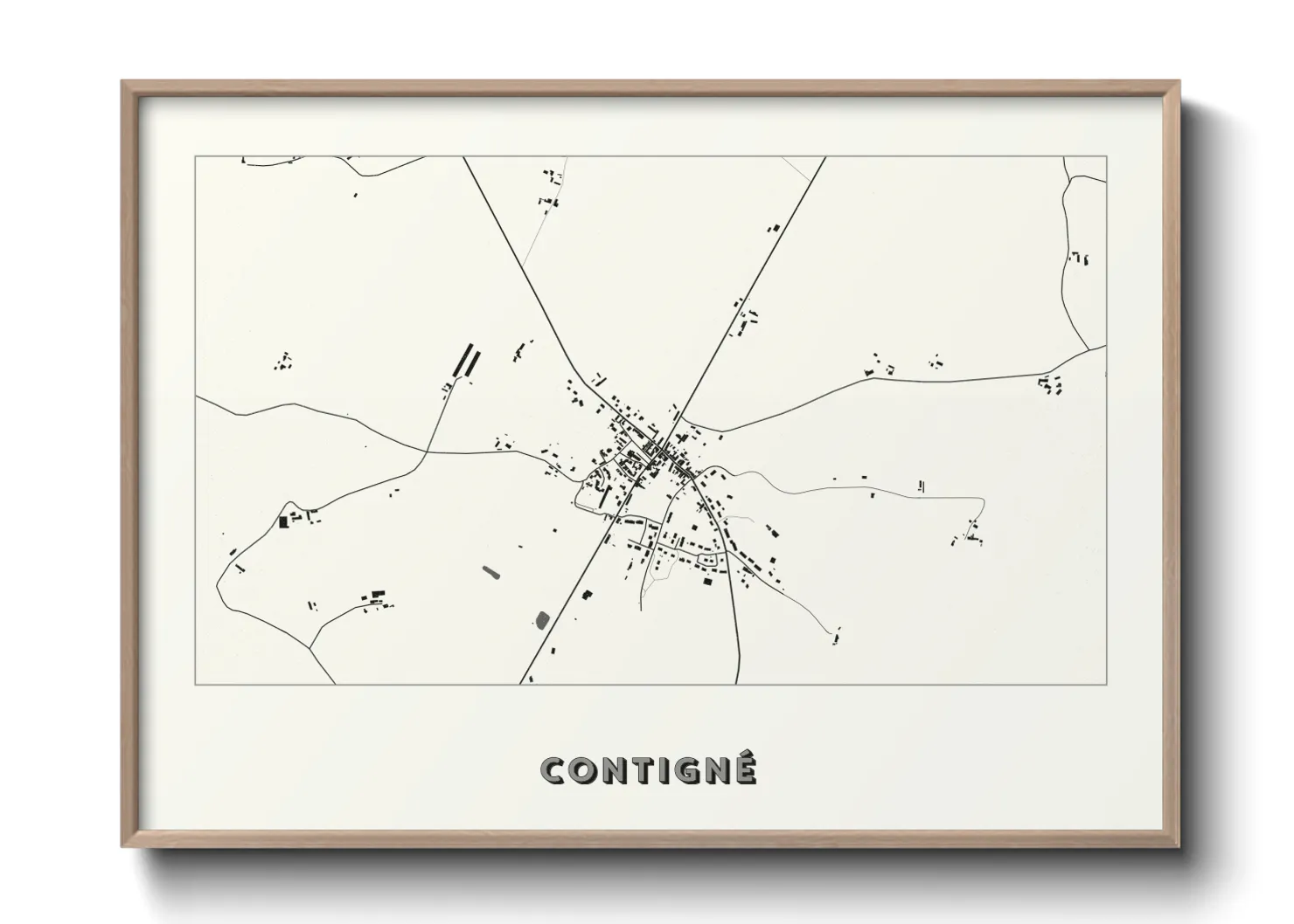 Une affiche de carte sur Contigné