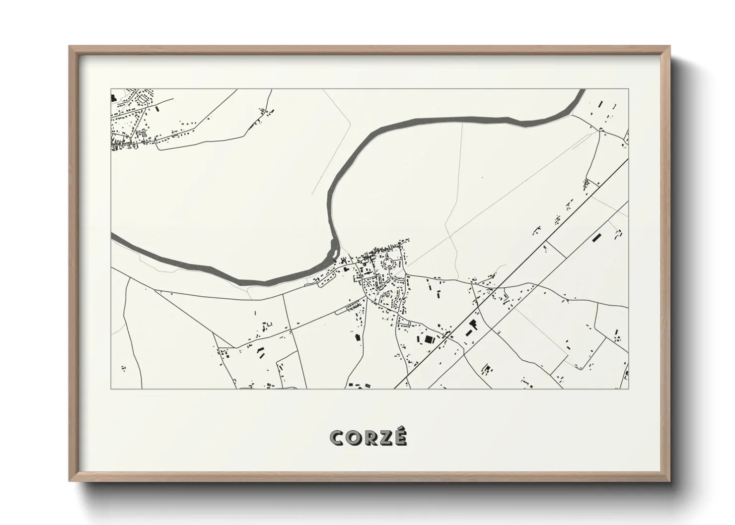 Une affiche de carte sur Corzé