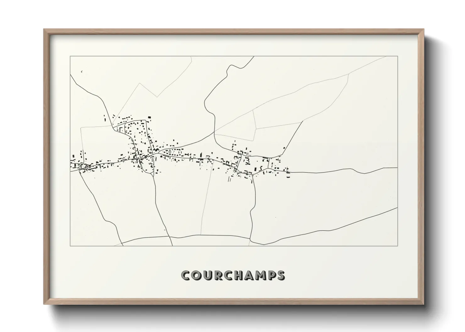 Une affiche de carte sur Courchamps