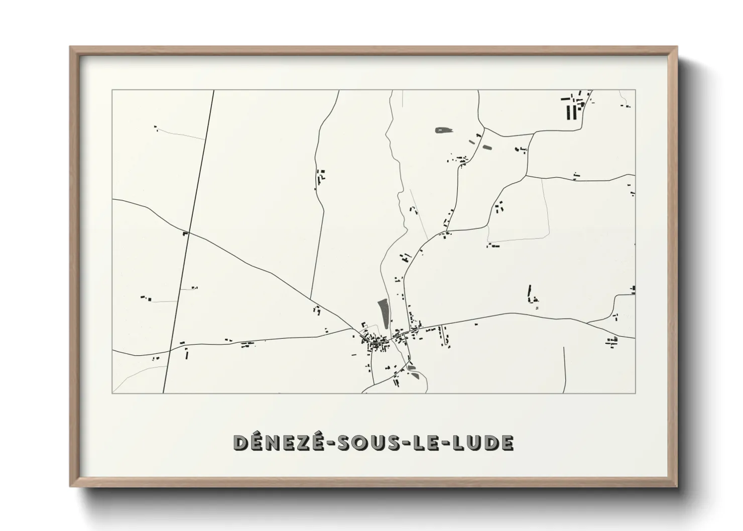 Une affiche de carte sur Dénezé-sous-le-Lude