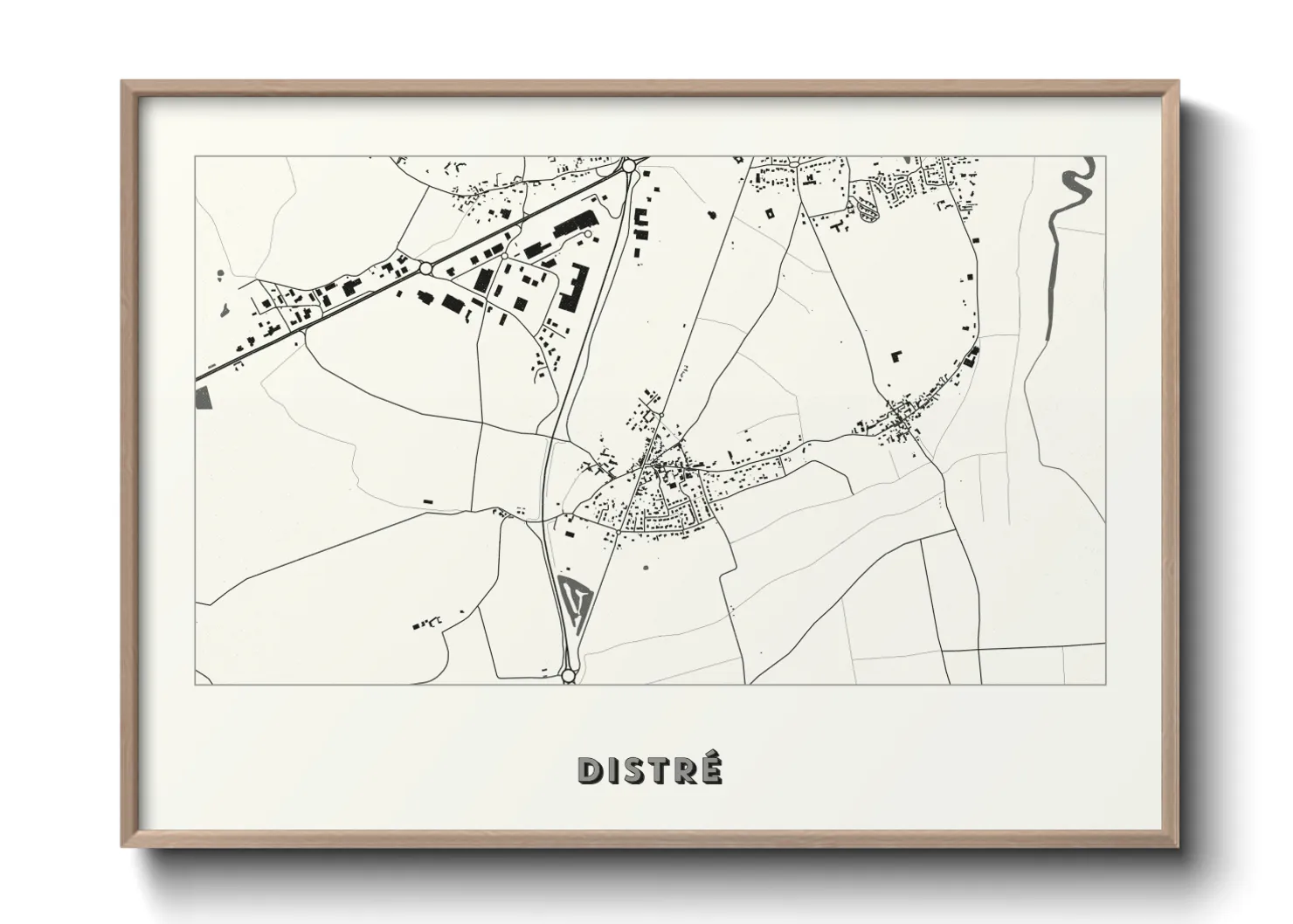 Une affiche de carte sur Distré