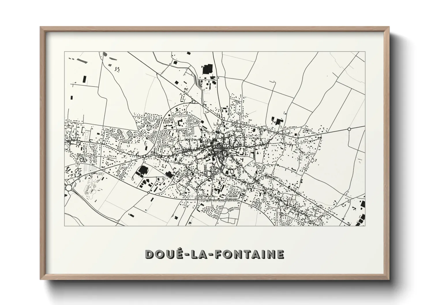 Une affiche de carte sur Doué-la-Fontaine