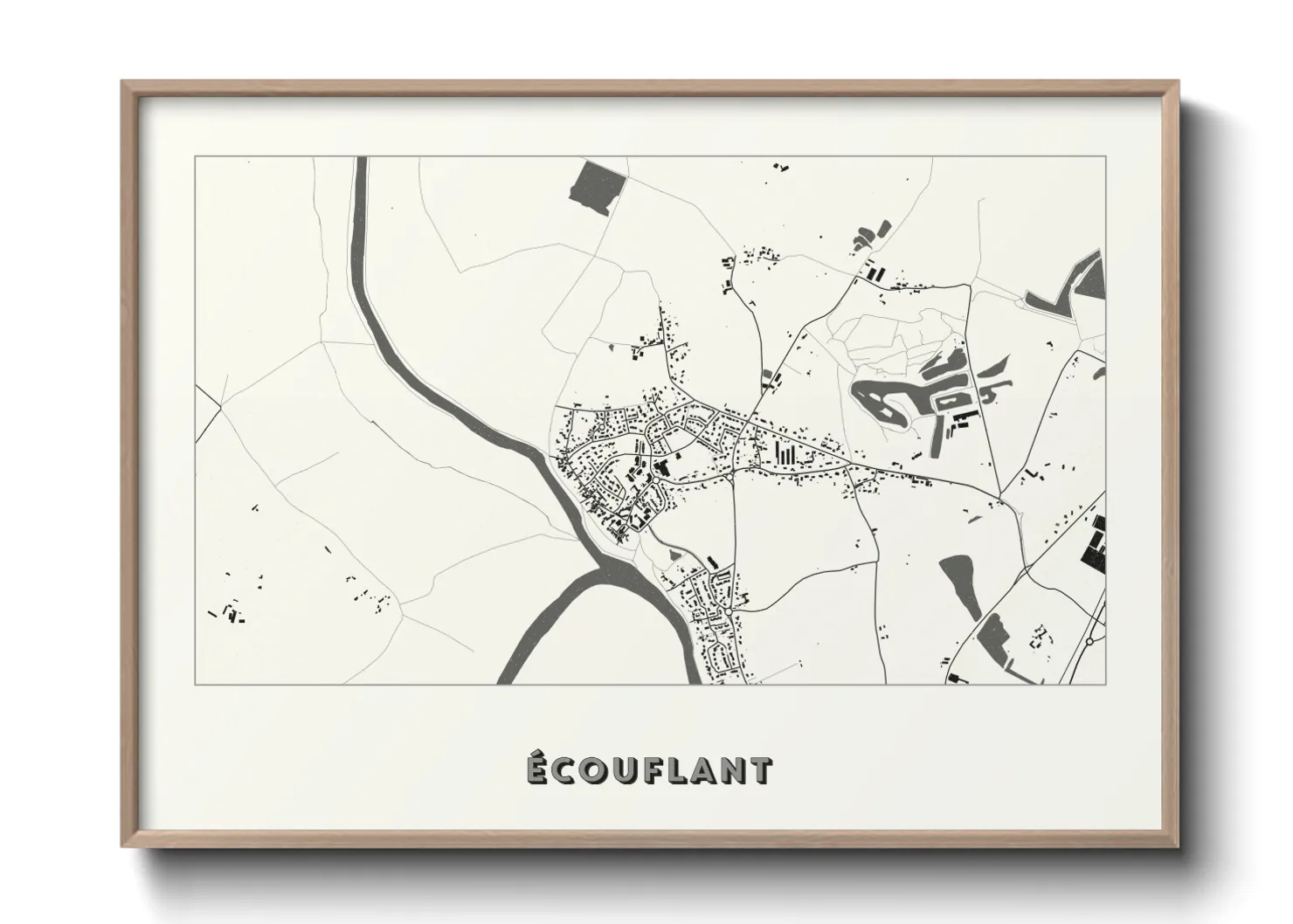 Une affiche de carte sur Écouflant