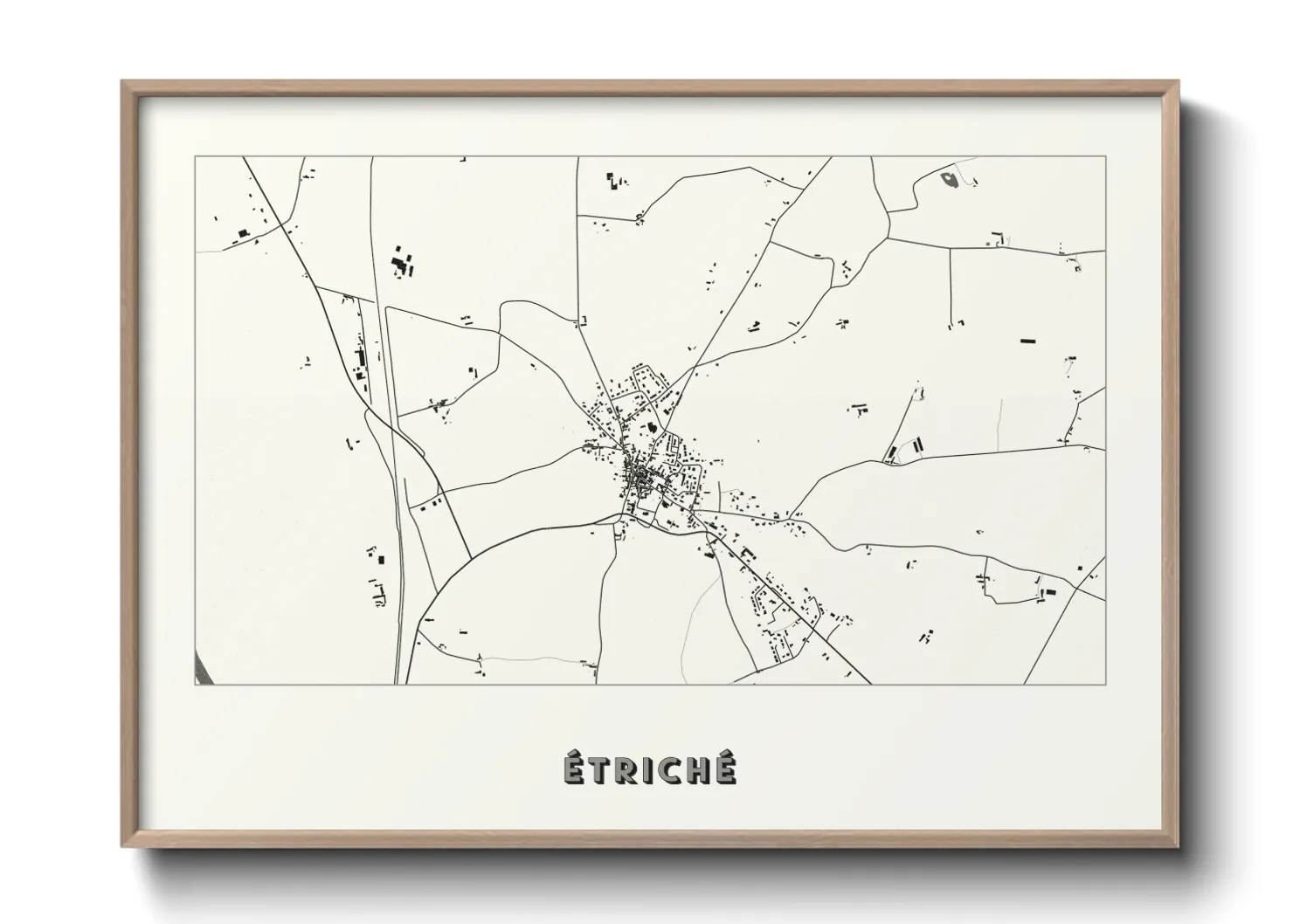 Une affiche de carte sur Étriché