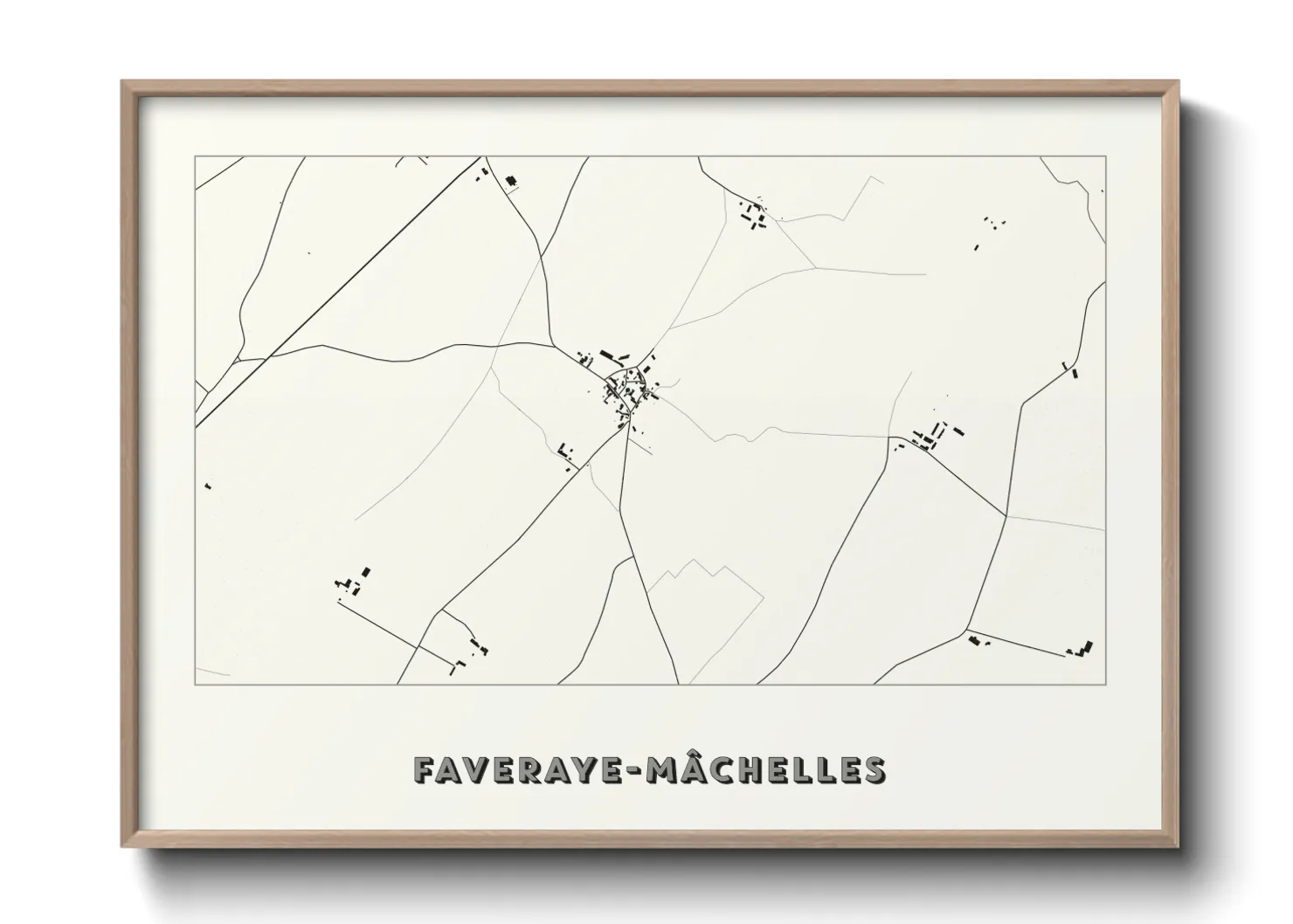 Une affiche de carte sur Faveraye-Mâchelles