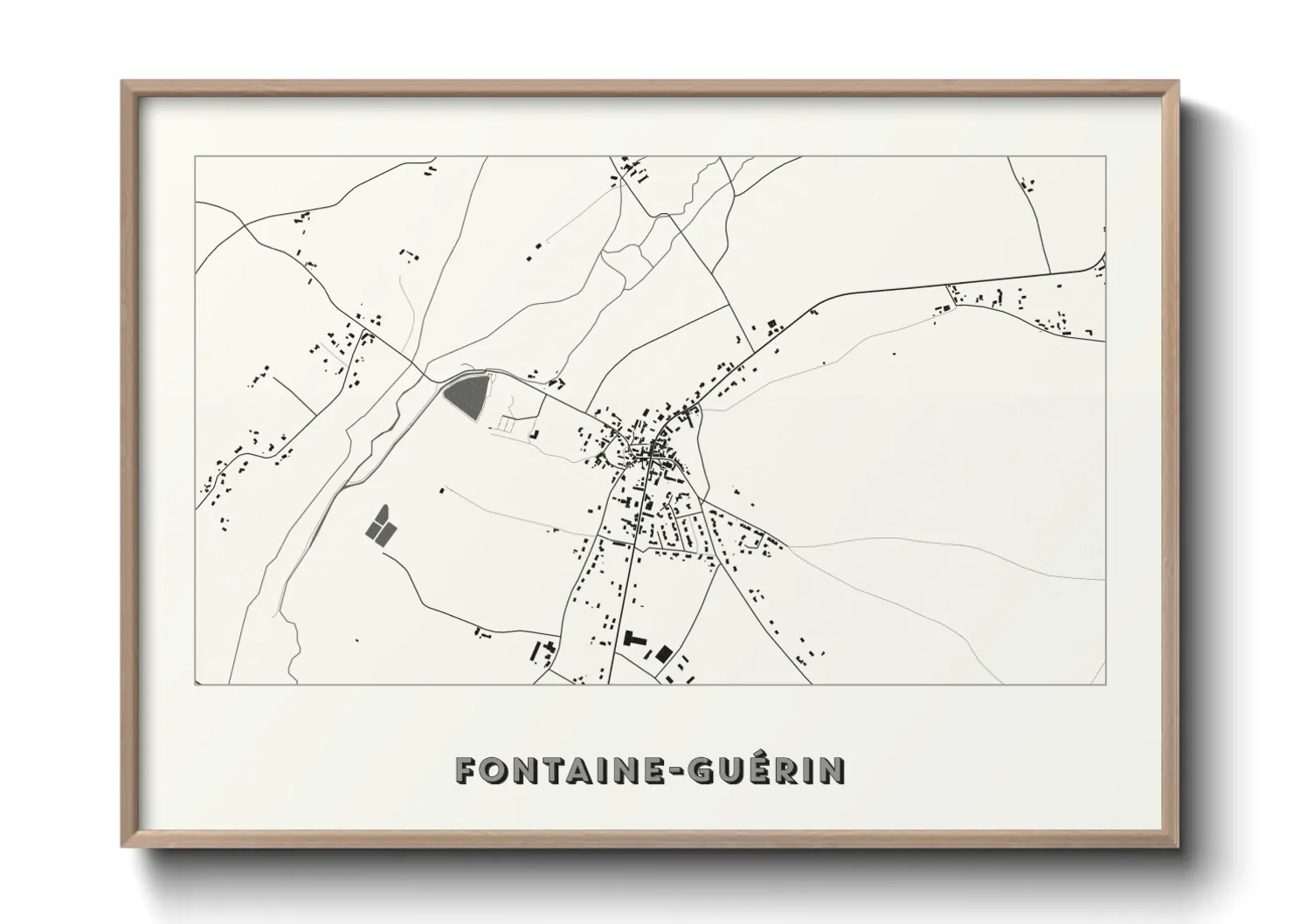 Une affiche de carte sur Fontaine-Guérin