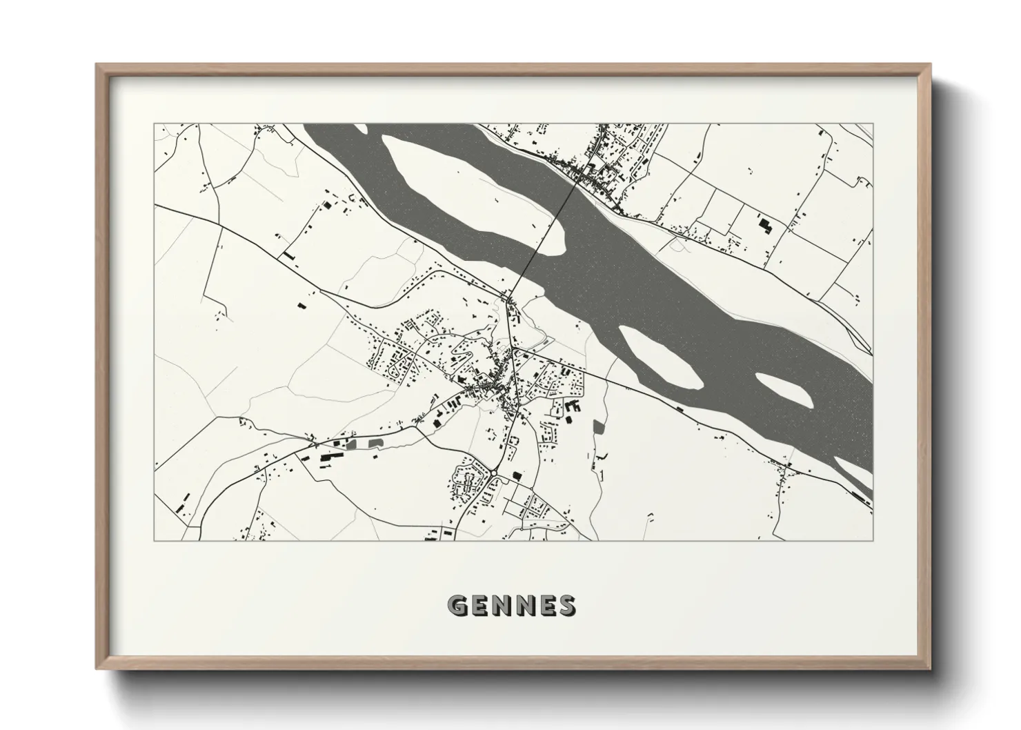 Une affiche de carte sur Gennes