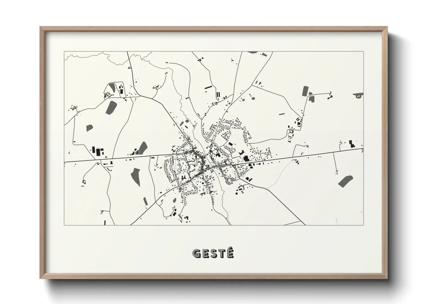 Une affiche de carte sur Gesté