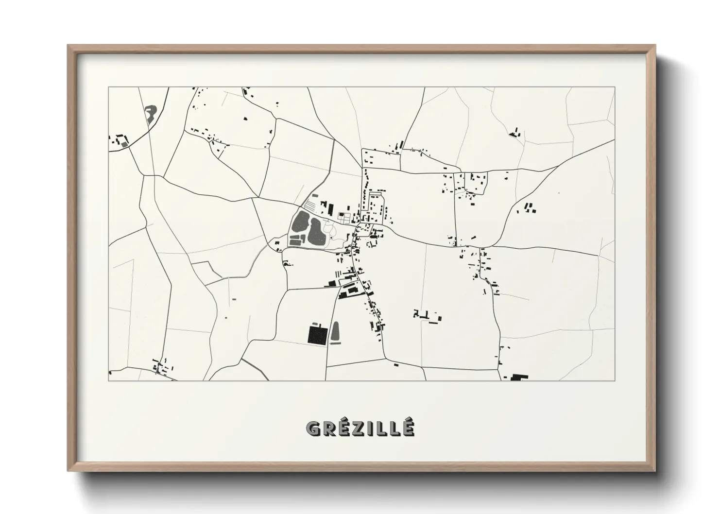 Une affiche de carte sur Grézillé