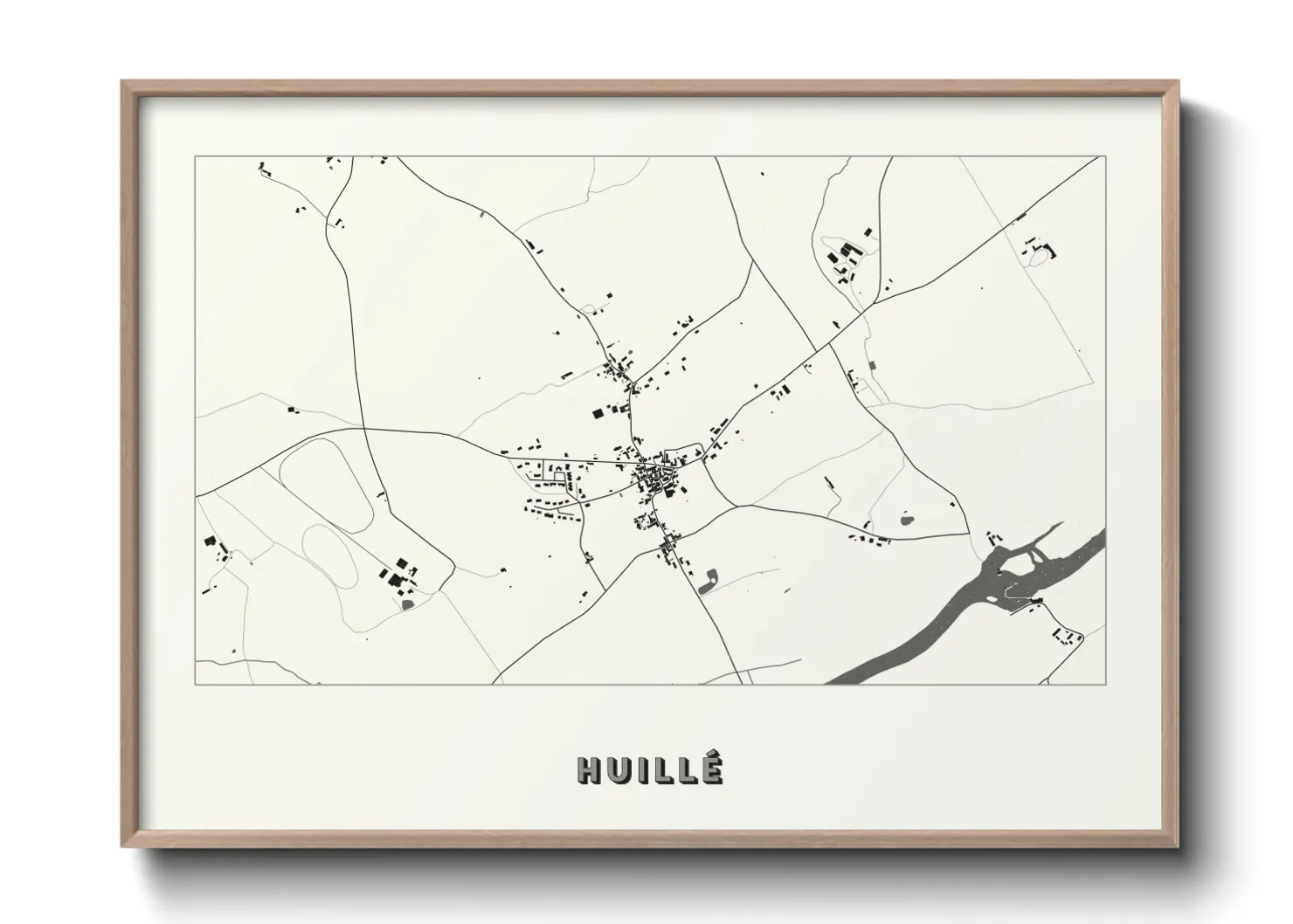 Une affiche de carte sur Huillé