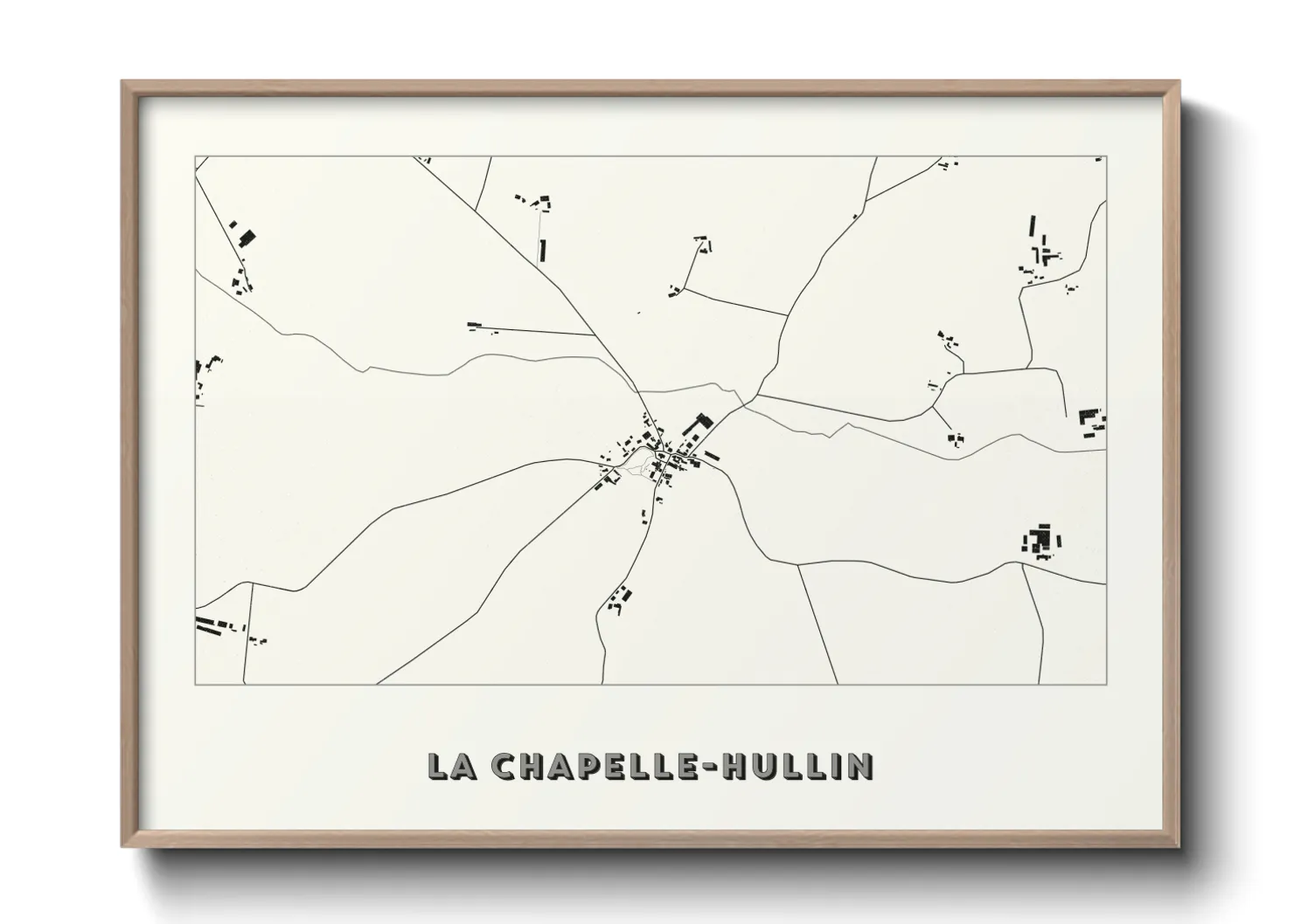 Une affiche de carte sur La Chapelle-Hullin