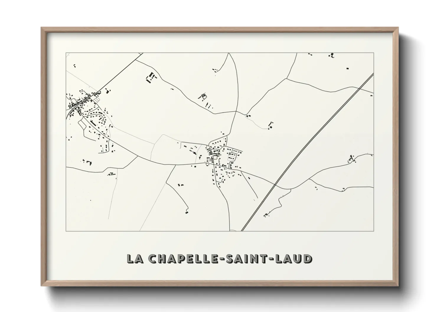 Une affiche de carte sur La Chapelle-Saint-Laud