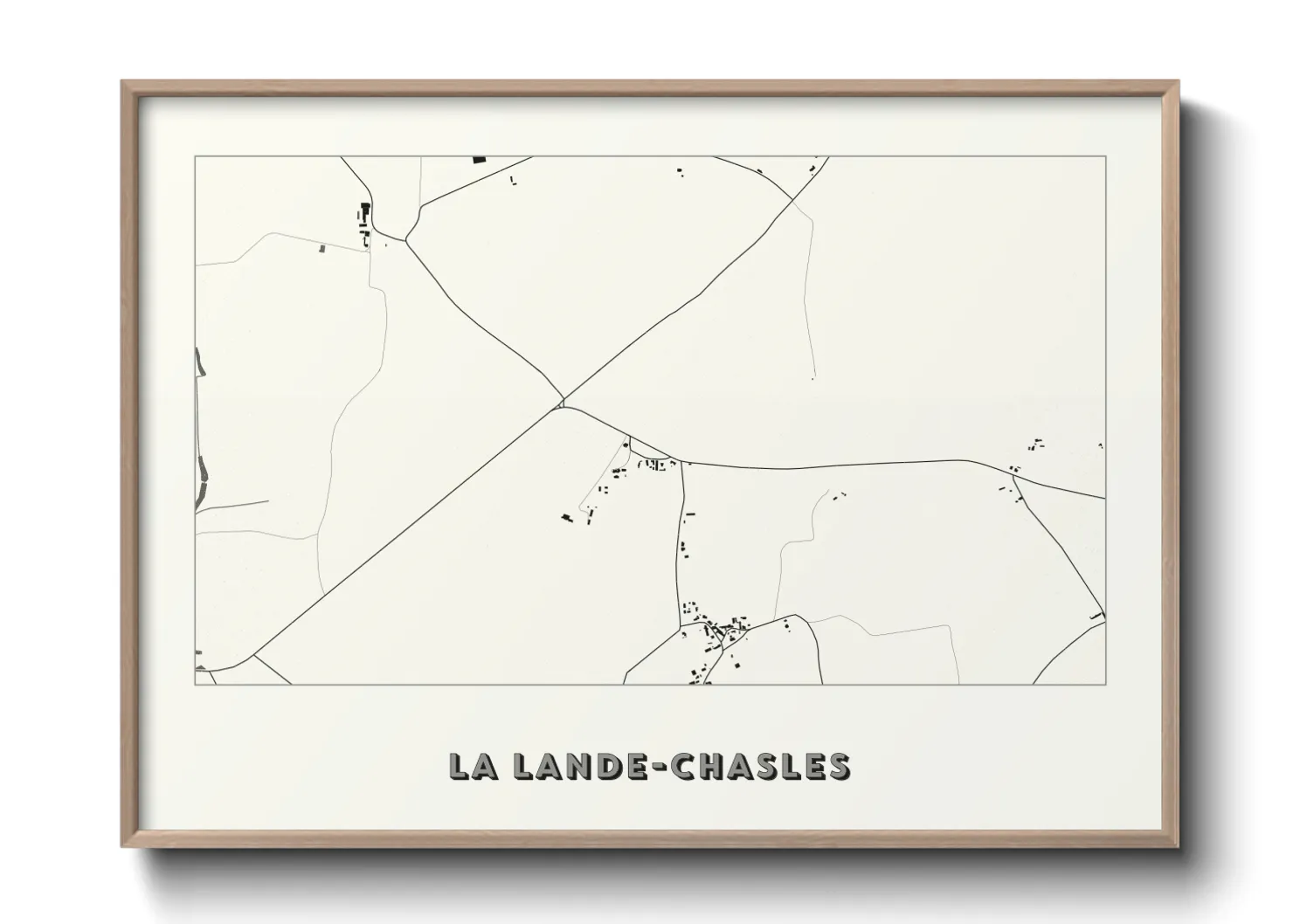 Une affiche de carte sur La Lande-Chasles