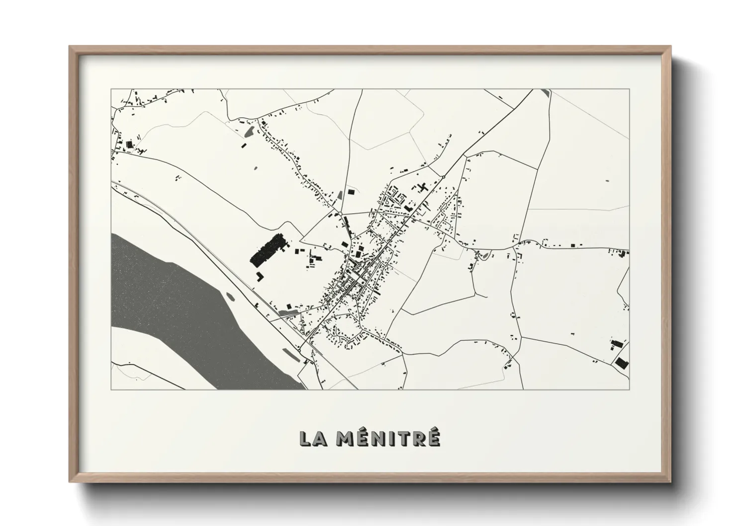 Une affiche de carte sur La Ménitré