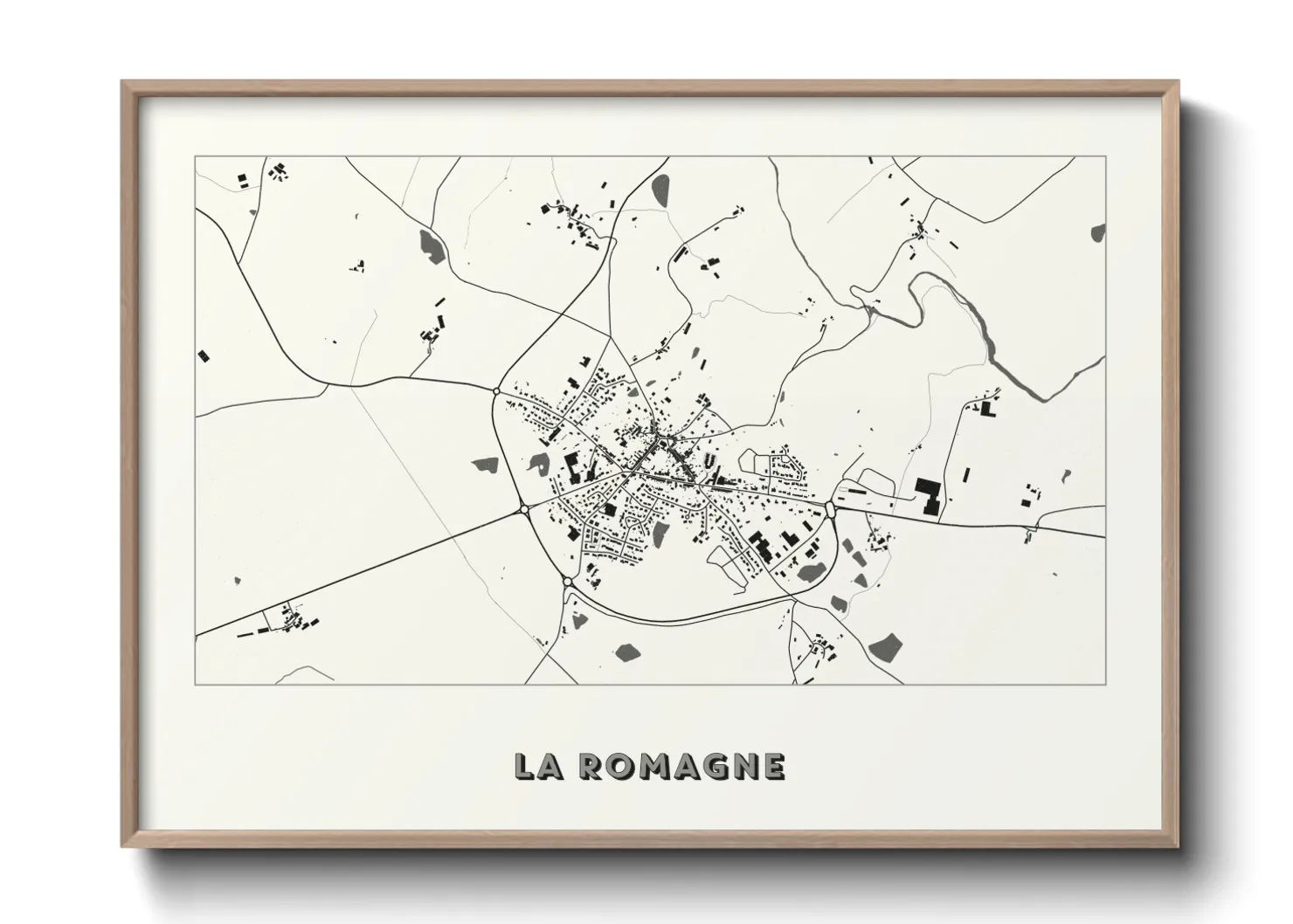 Une affiche de carte sur La Romagne