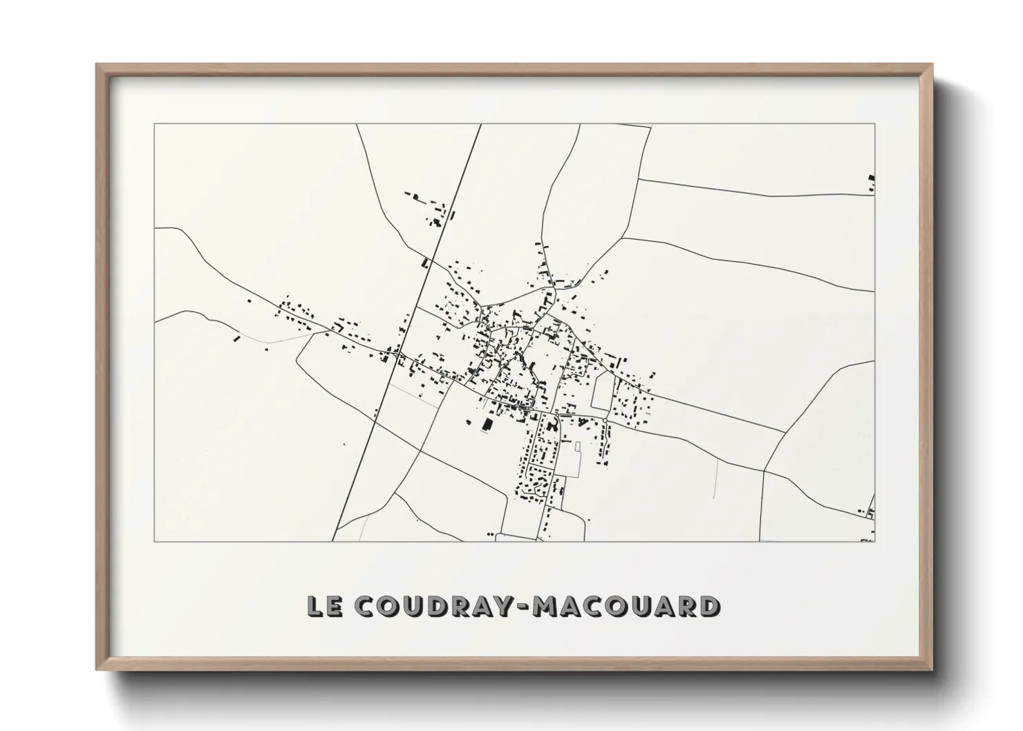 Une affiche de carte sur Le Coudray-Macouard