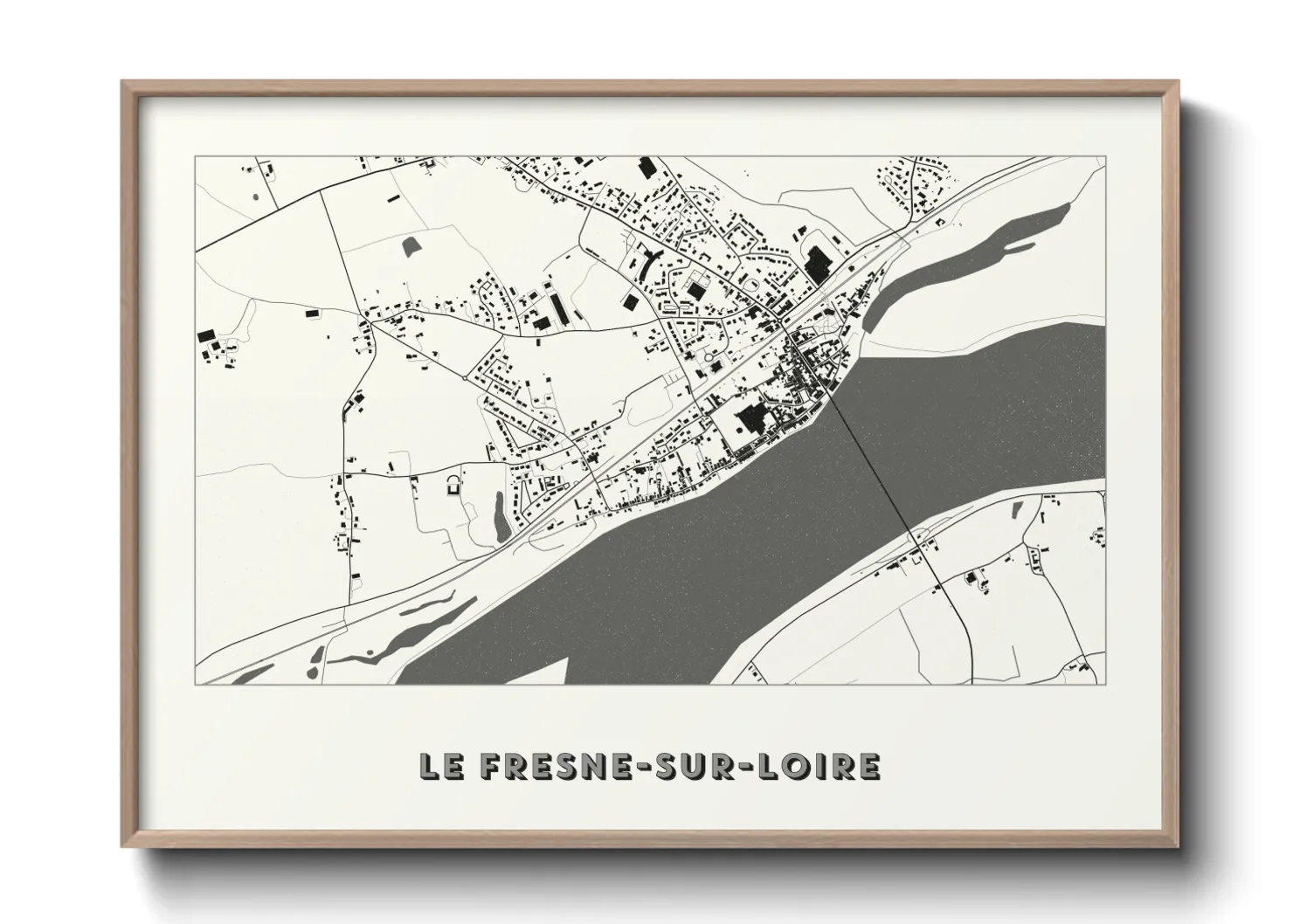 Une affiche de carte sur Le Fresne-sur-Loire