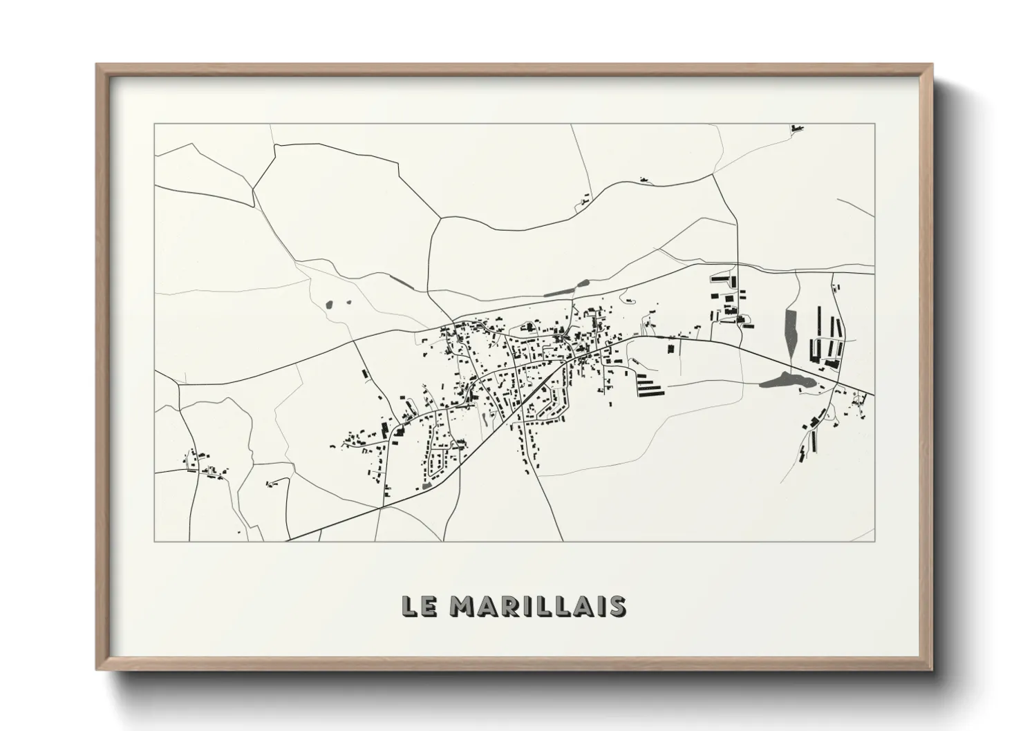Une affiche de carte sur Le Marillais
